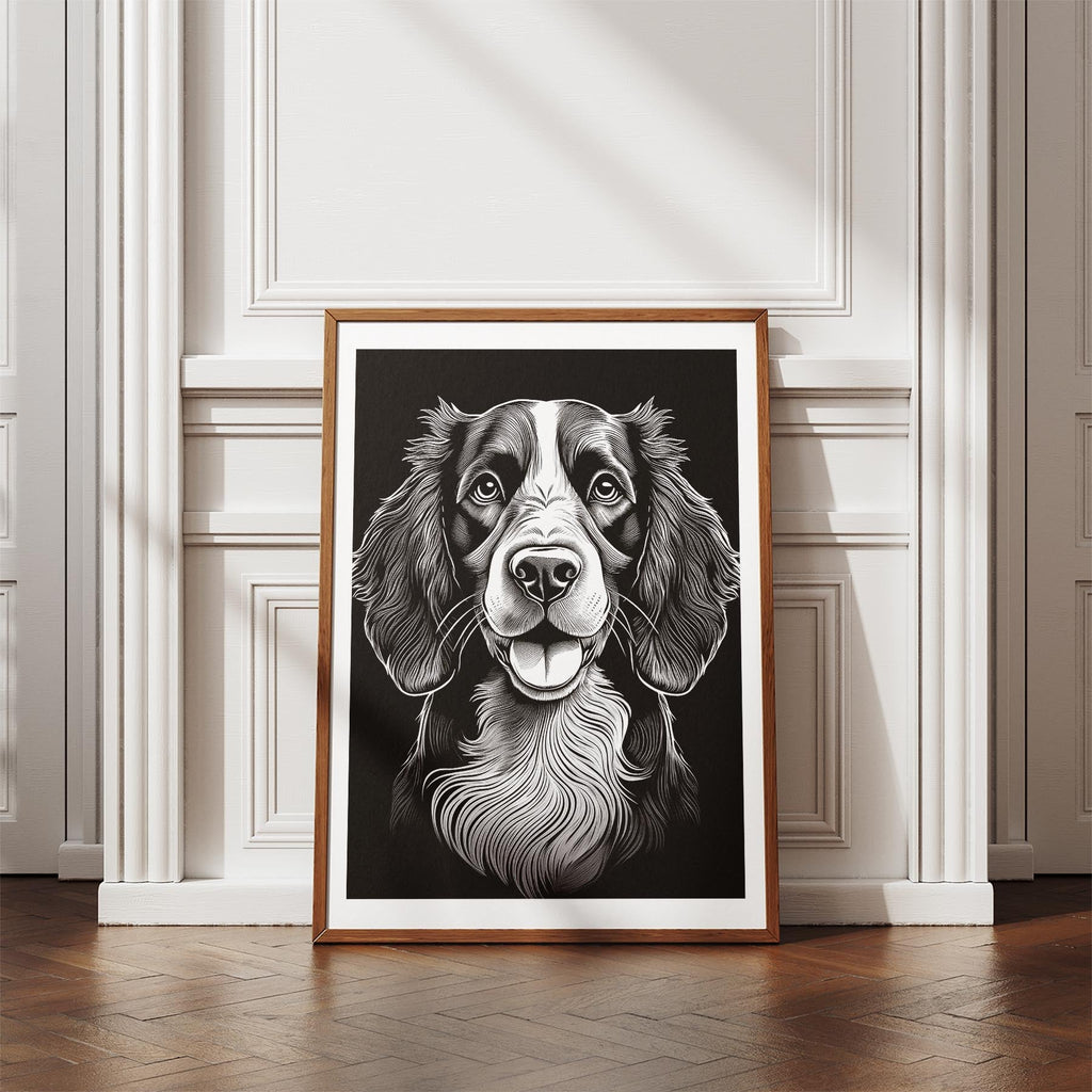English Springer Spaniel Line Dog Series in Black and White image 4