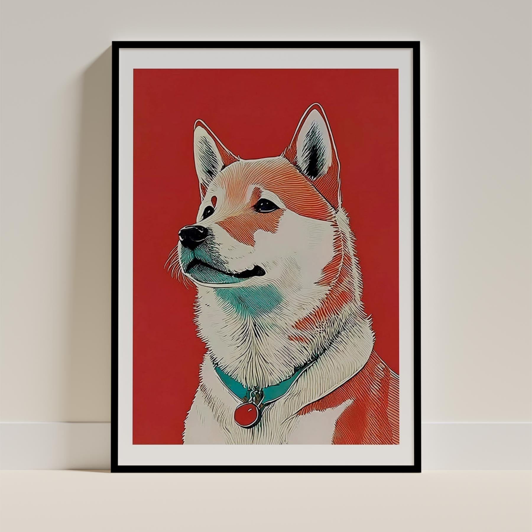 Shiba Inu Dog Art Print Unframed | 6 Unique Designs | Wall Art Gift for Dog Lovers | Dogsy & Co