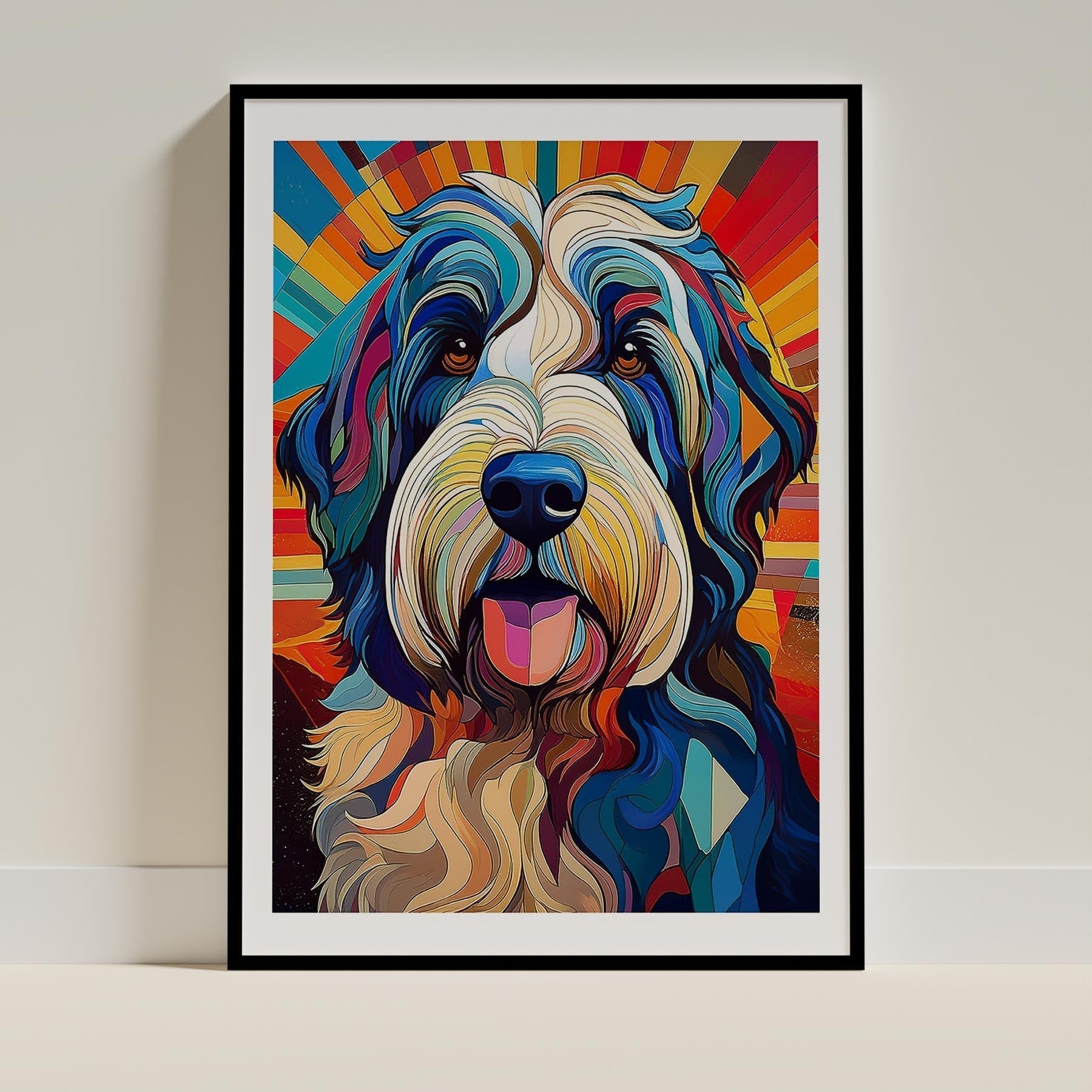 Old English Sheepdog Dog Art Print Unframed Vol 2 | 7 Unique Designs | Wall Art Gift for Dog Lovers - Image 6 | Dogsy & Co