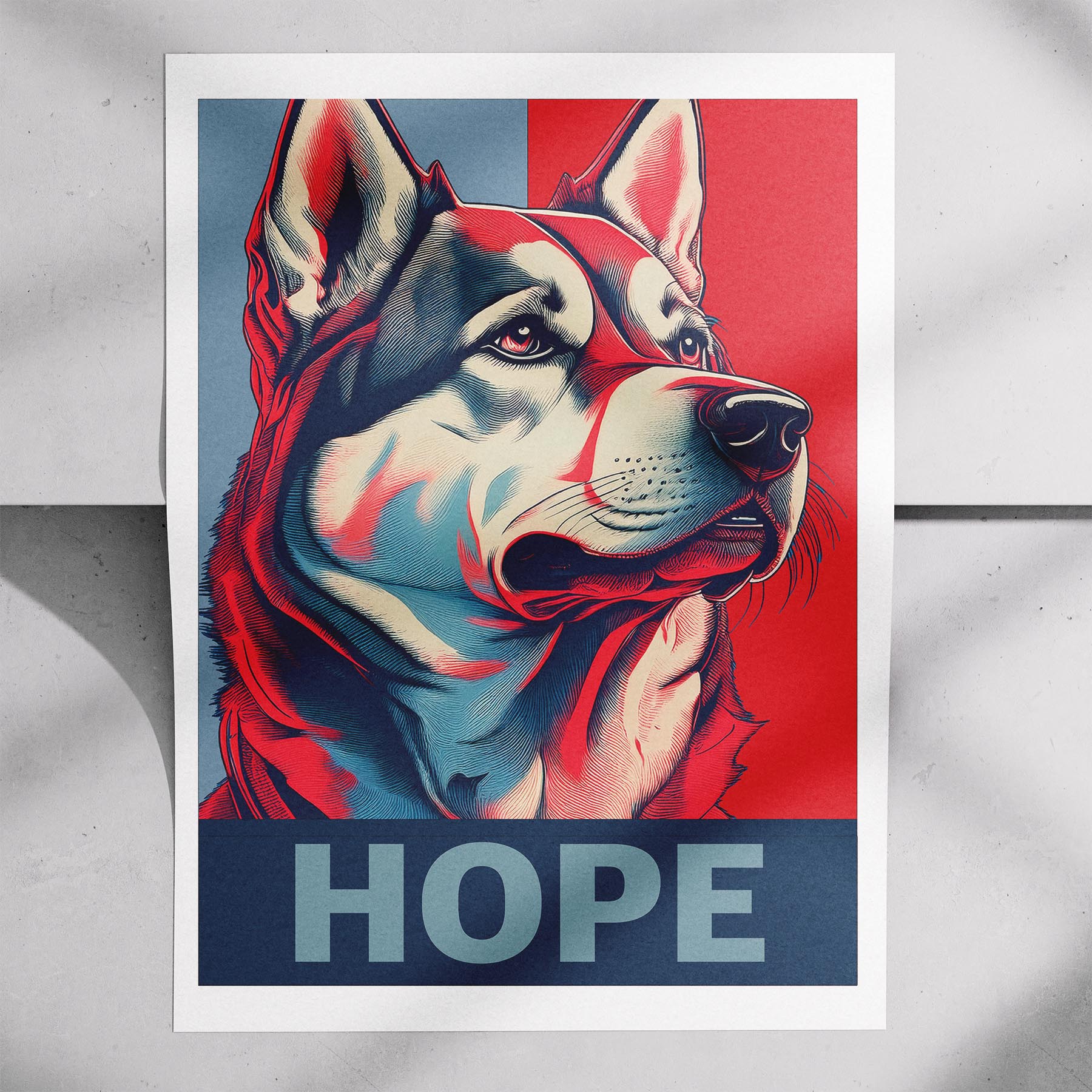Alaskan Malamute HOPE Series Inspired by the Obama Poster image 7