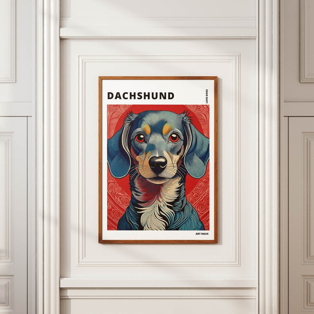 Dachshund Hokusai Japanese Inspired Dog Series with Text image 3