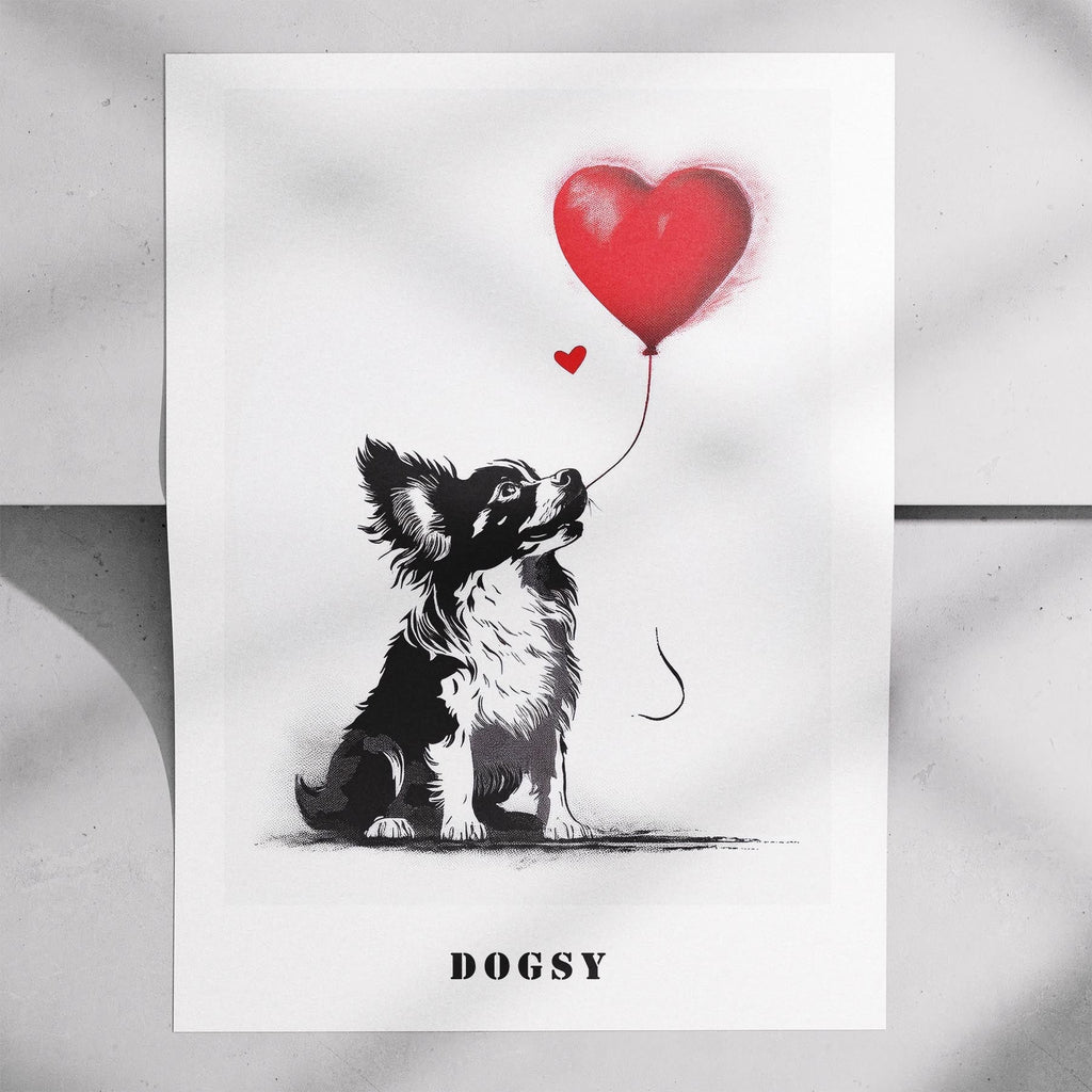 Papillon DOGSY Series inspired by the Art of Banksy with text Dogsy image 7