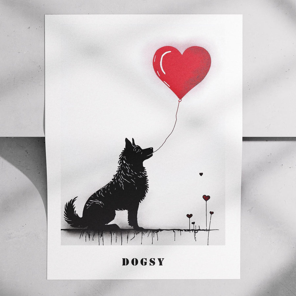 German Spitz DOGSY Series inspired by the Art of Banksy with text Dogsy image 7