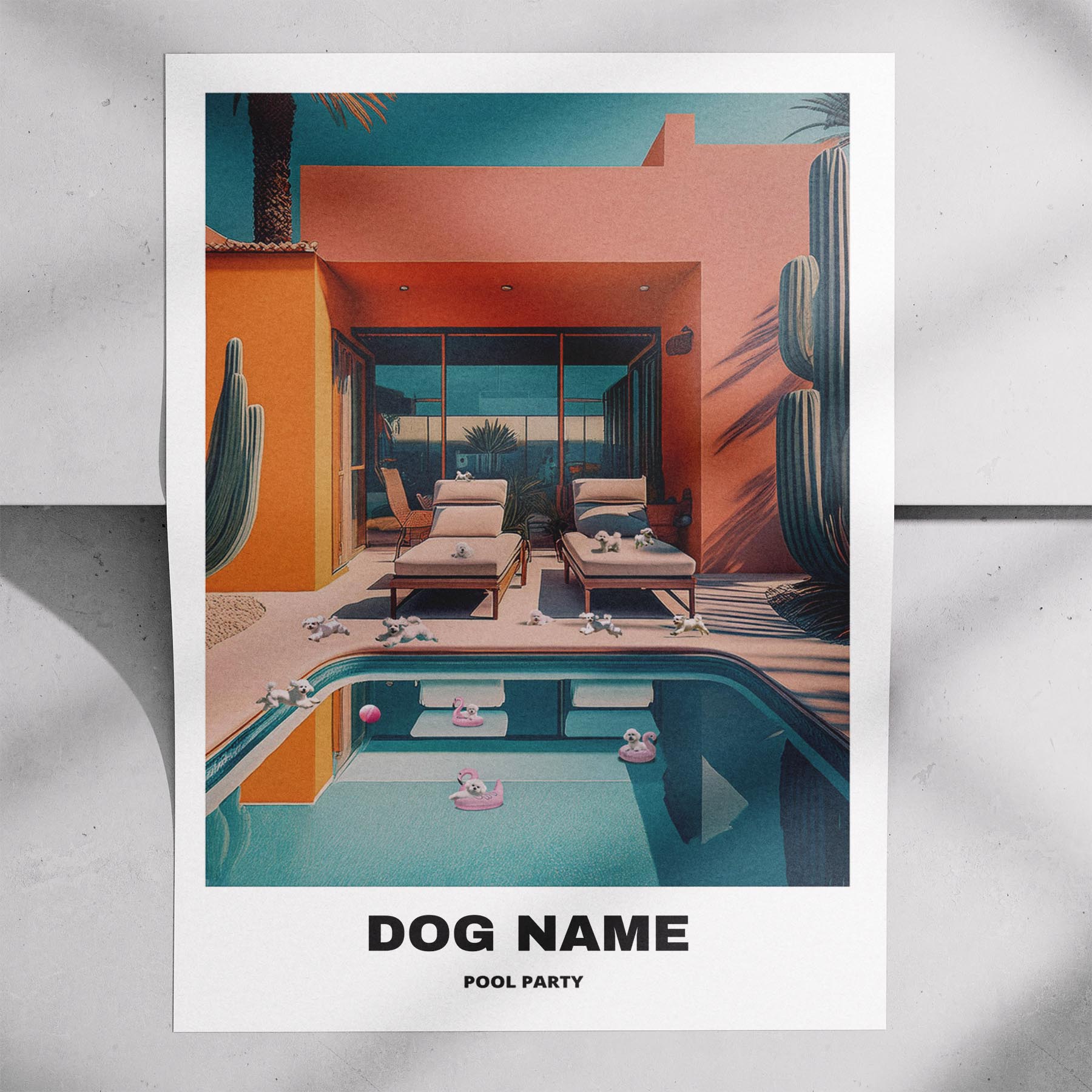 Bichon Frise Custom Pool Party WITH TEXT image 7