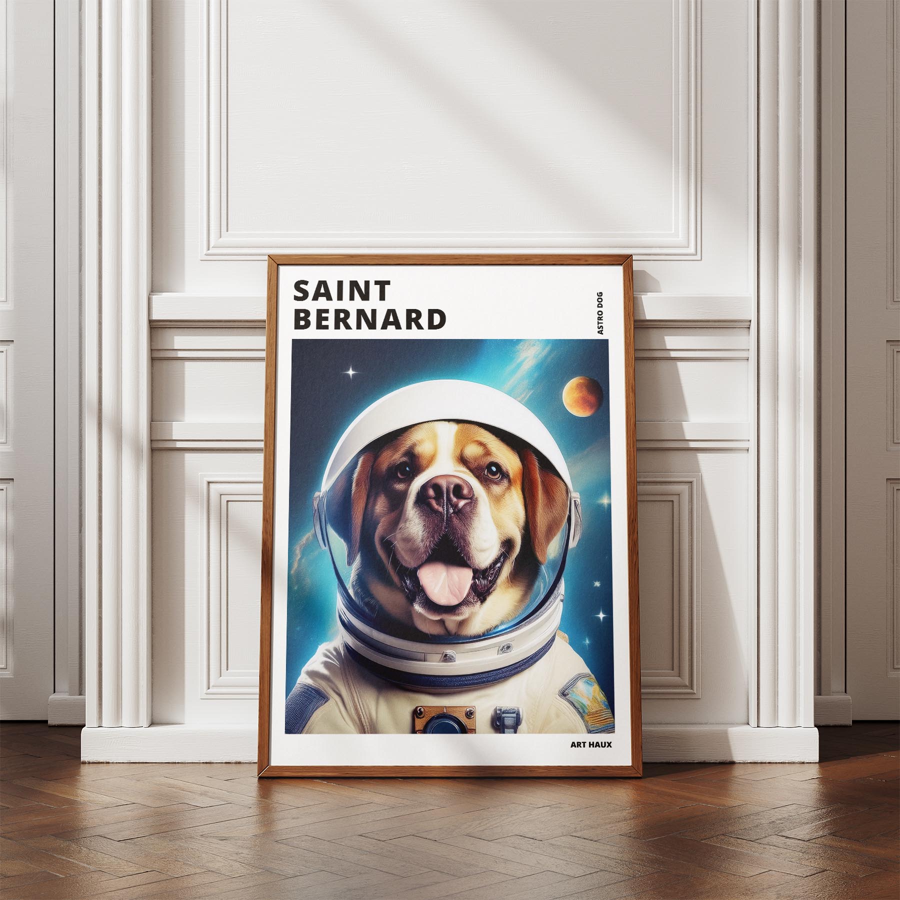 Saint Bernard Astronaut Dog Series with Text Astro Dog image 4