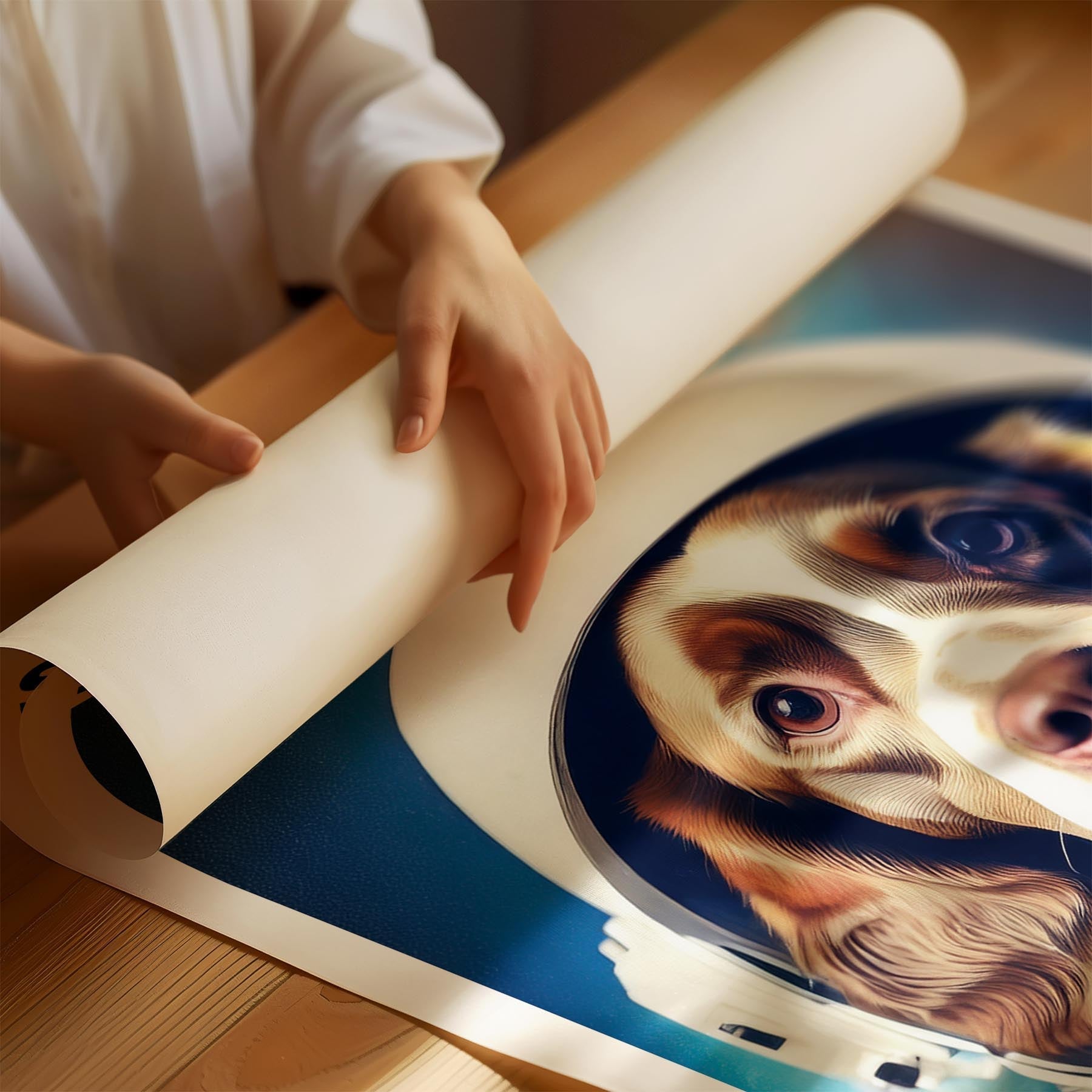 English Springer Spaniel Astronaut Dog Series with Text Astro Dog image 1