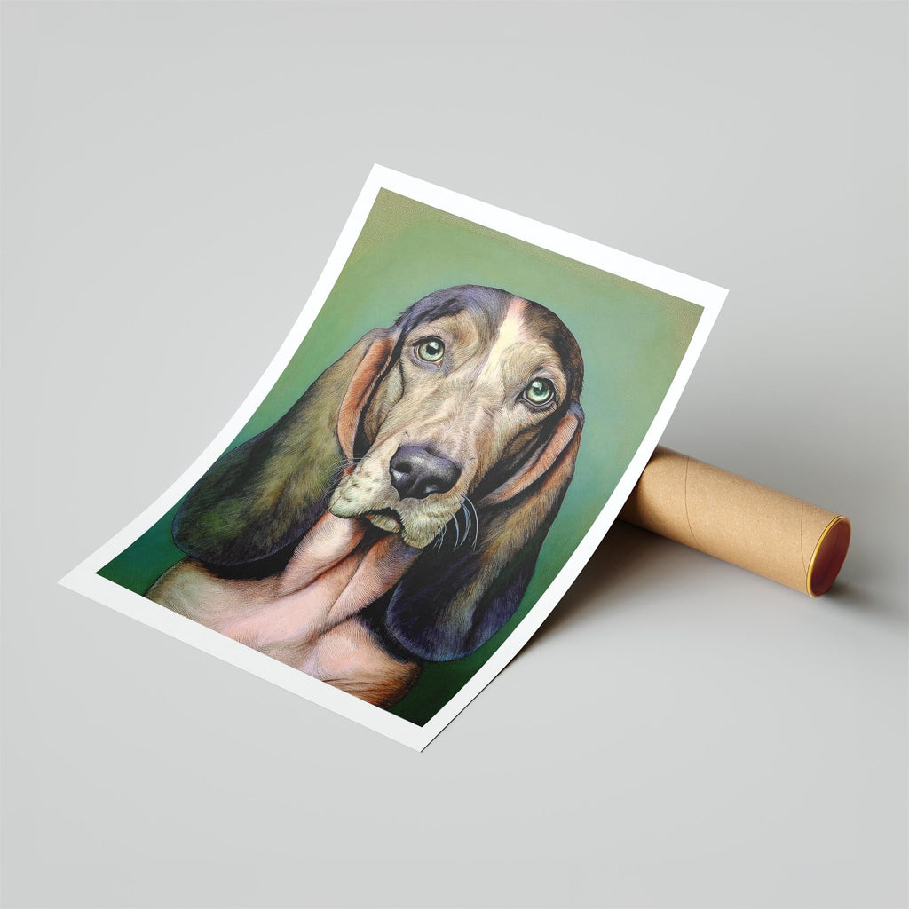 Basset Hound Green Painted Series image 6