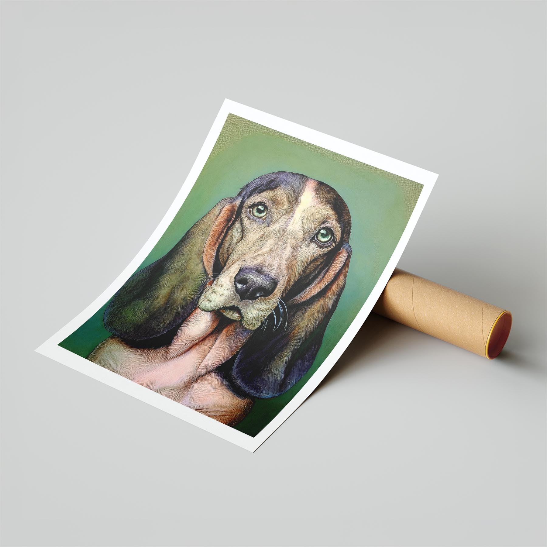 Basset Hound Green Painted Series image 6