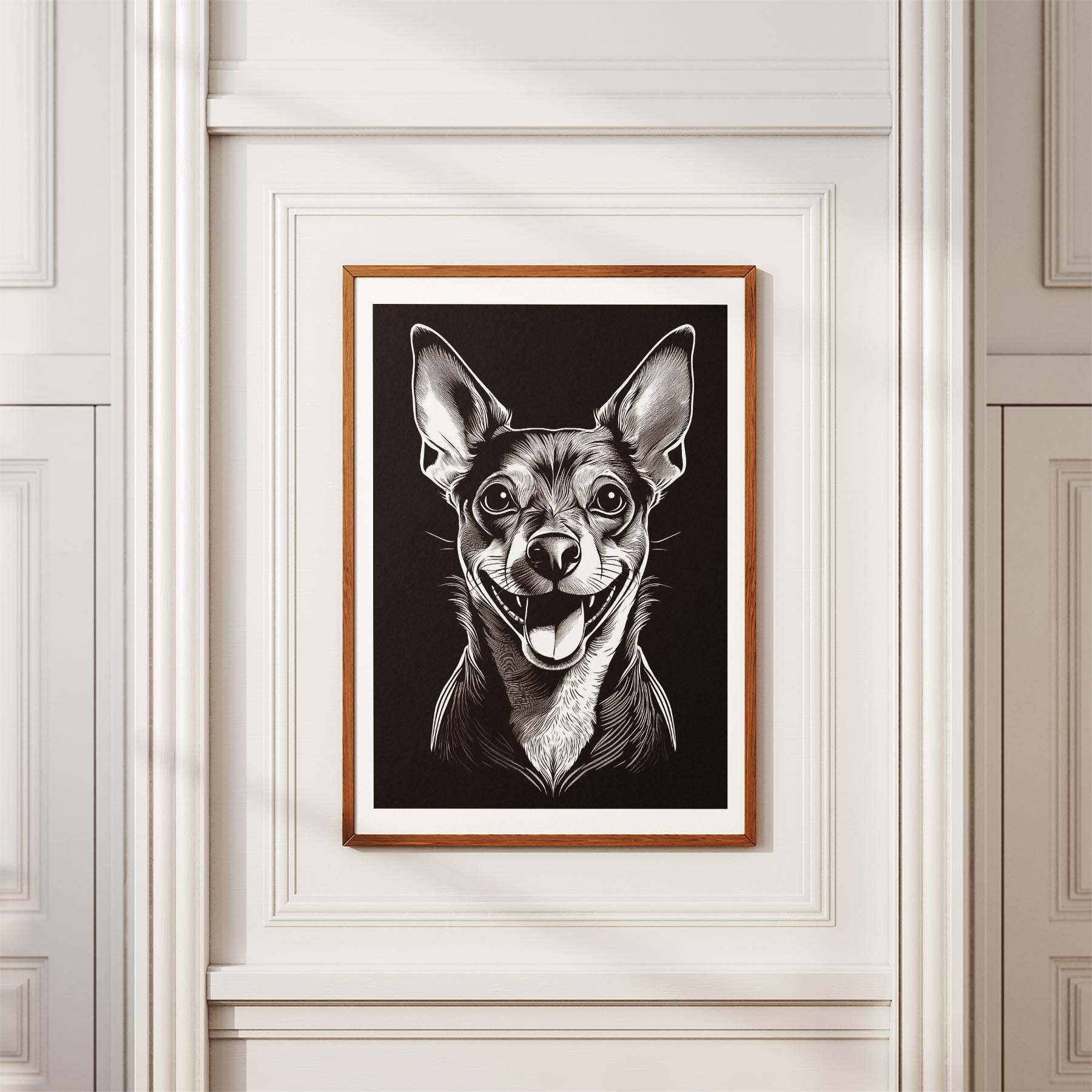 Miniature Pinscher Line Dog Series in Black and White image 3