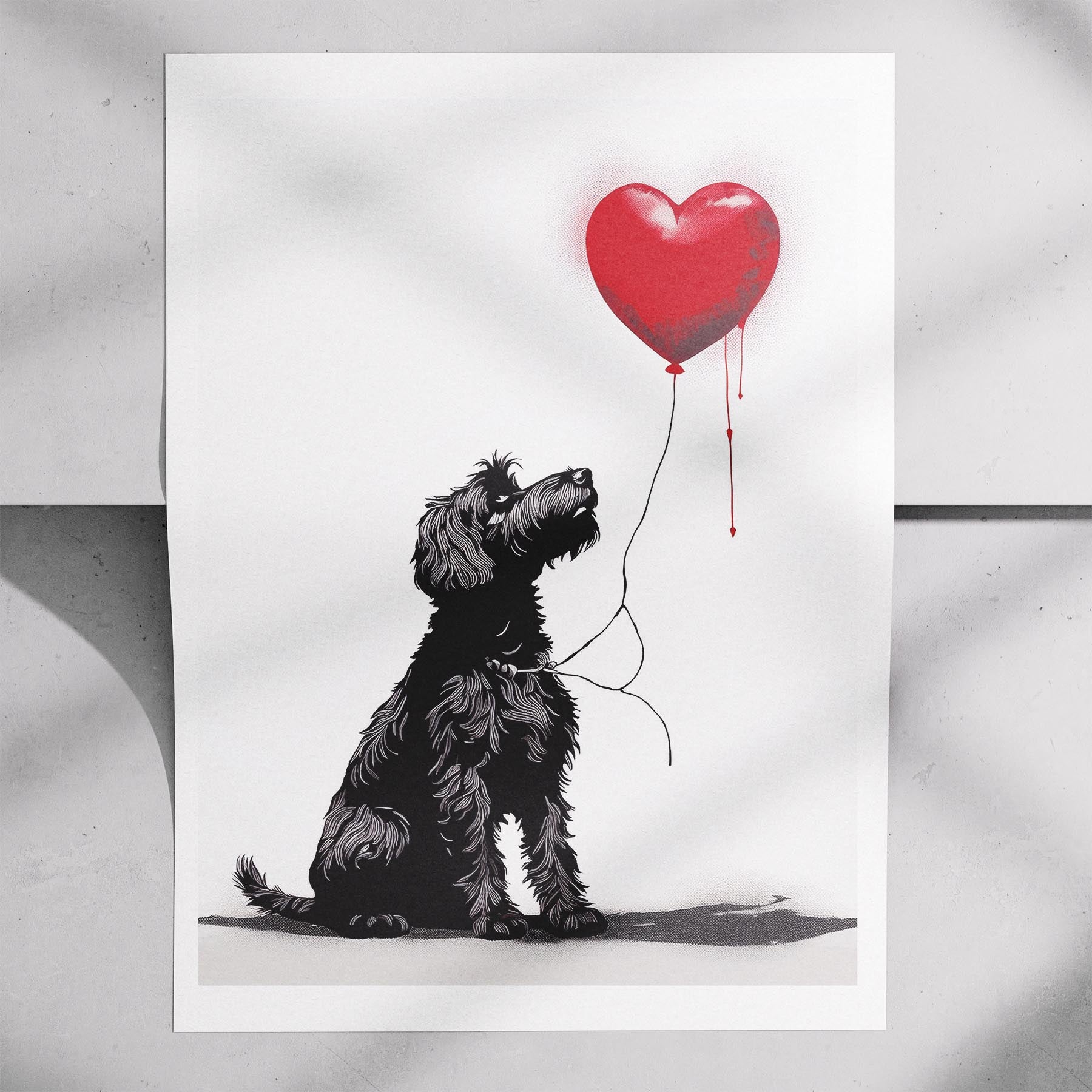 Black Russian Terrier DOGSY Series inspired by the Art of Banksy image 7