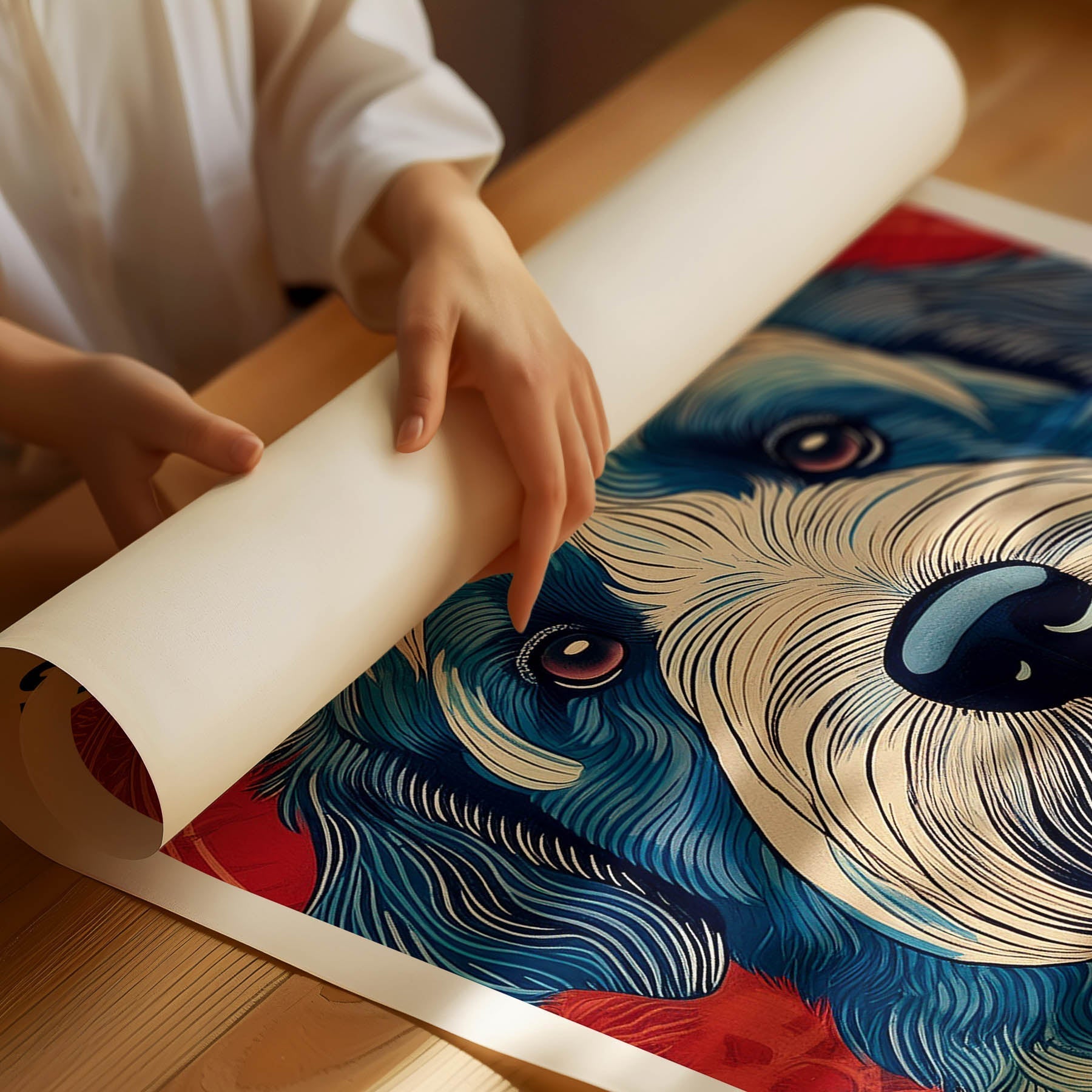 Old English Sheepdog Hokusai Japanese Inspired Dog Series with Text image 1