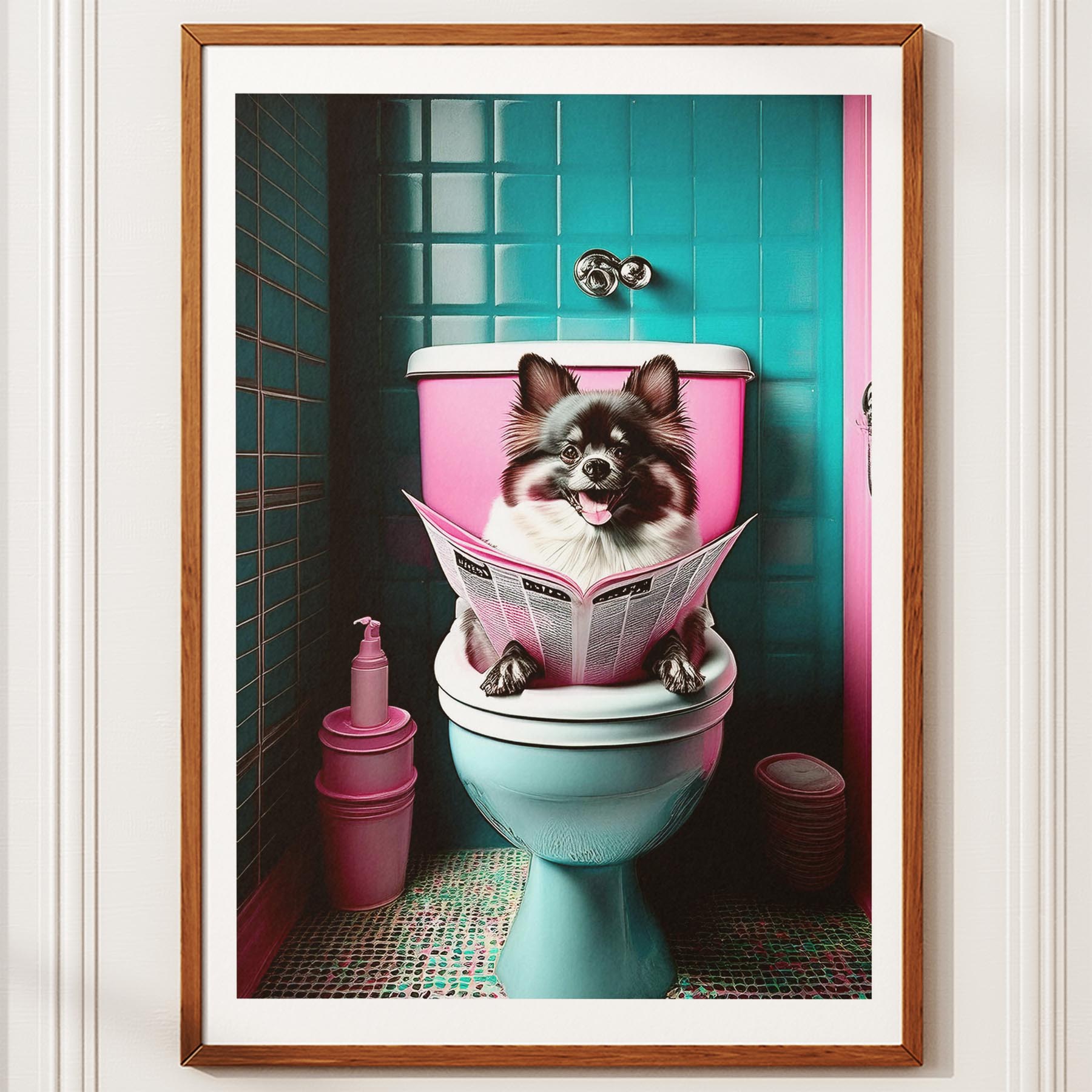 Pomeranian Toilet Dogs PInk and Turquise image 10