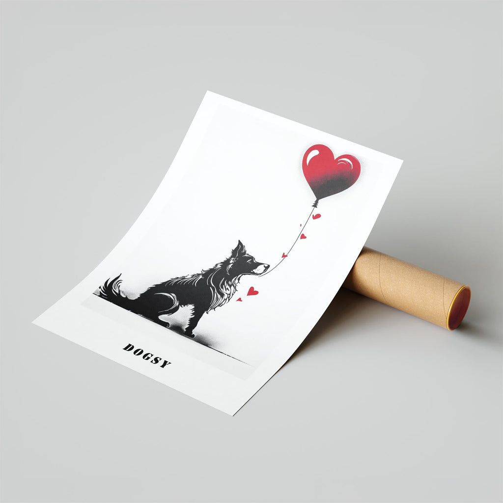Border Collie DOGSY Series inspired by the Art of Banksy with text Dogsy image 6