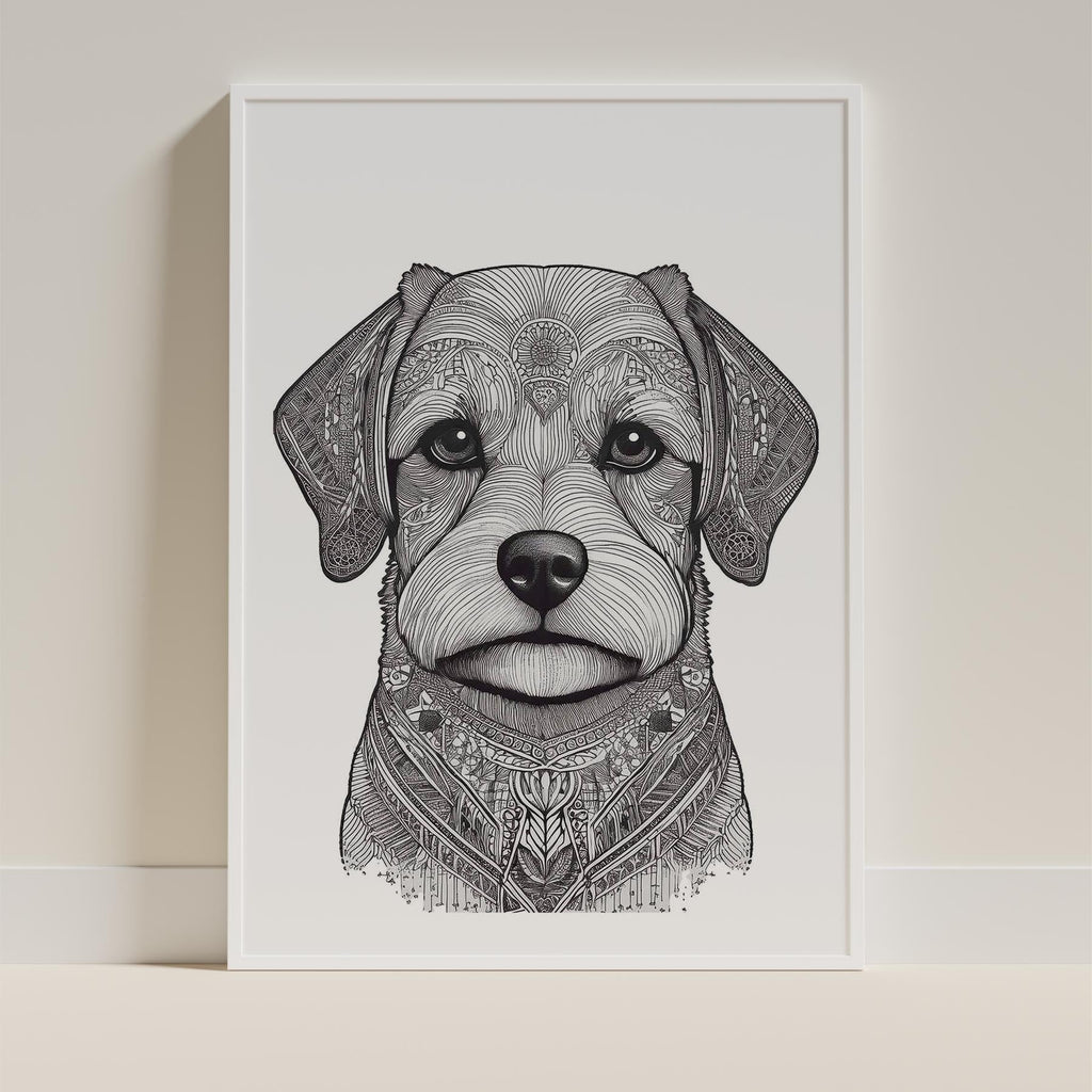 Maltese Mandala Black and White Dog Series image 9