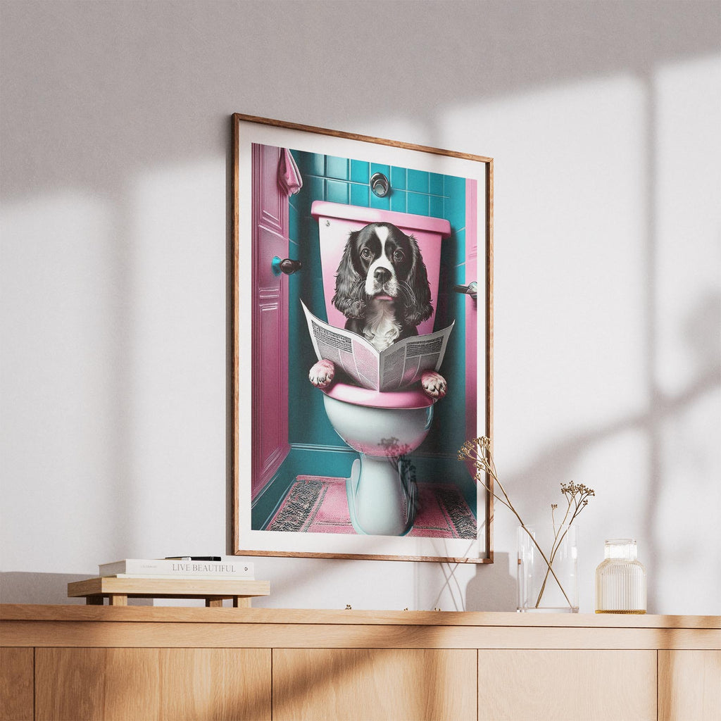 Cavalier Spaniel Toilet Dogs PInk and Turquise image 5