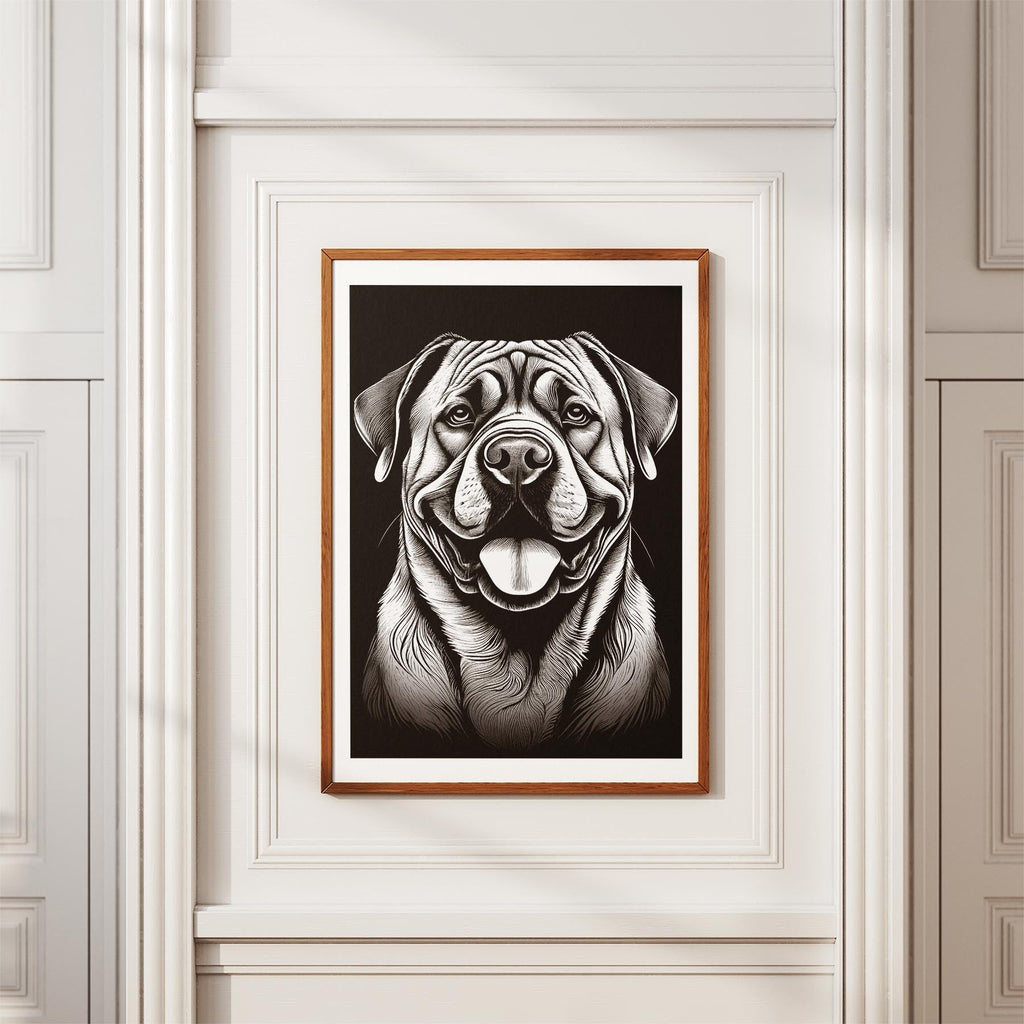 Bullmastiff Line Dog Series in Black and White image 3