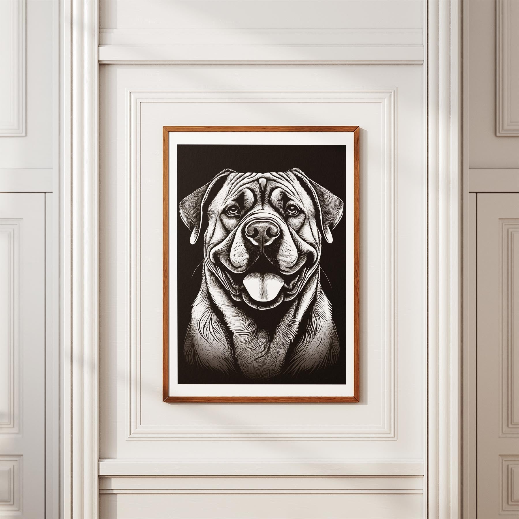 Bullmastiff Line Dog Series in Black and White image 3