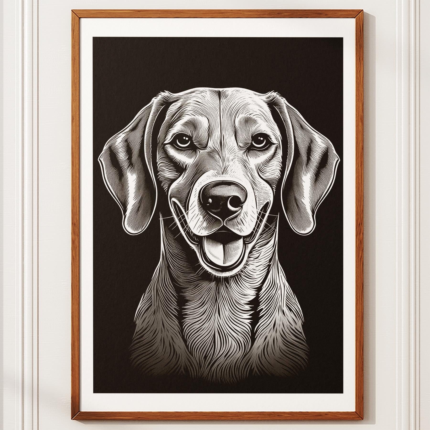 Hungarian Vizsla Line Dog Series in Black and White image 10