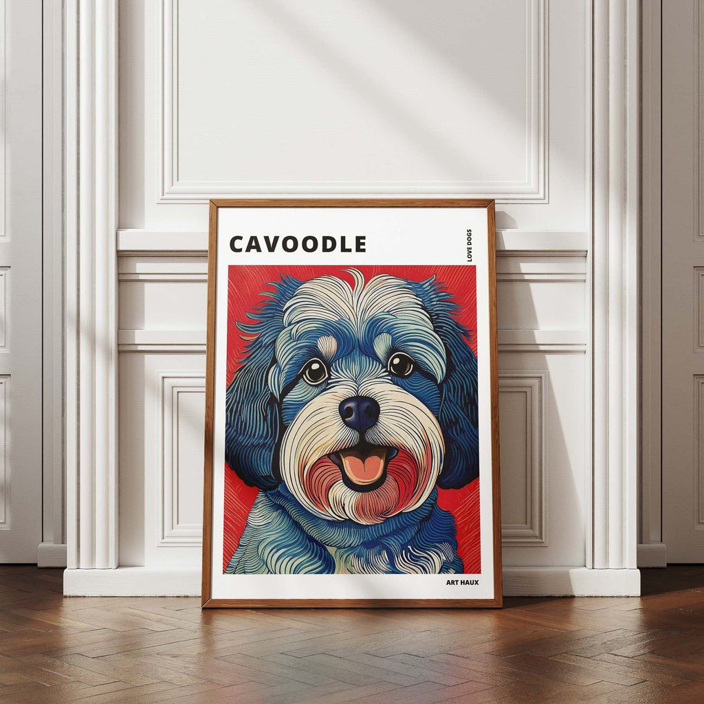 Cavoodle Hokusai Japanese Inspired Dog Series with Text image 4
