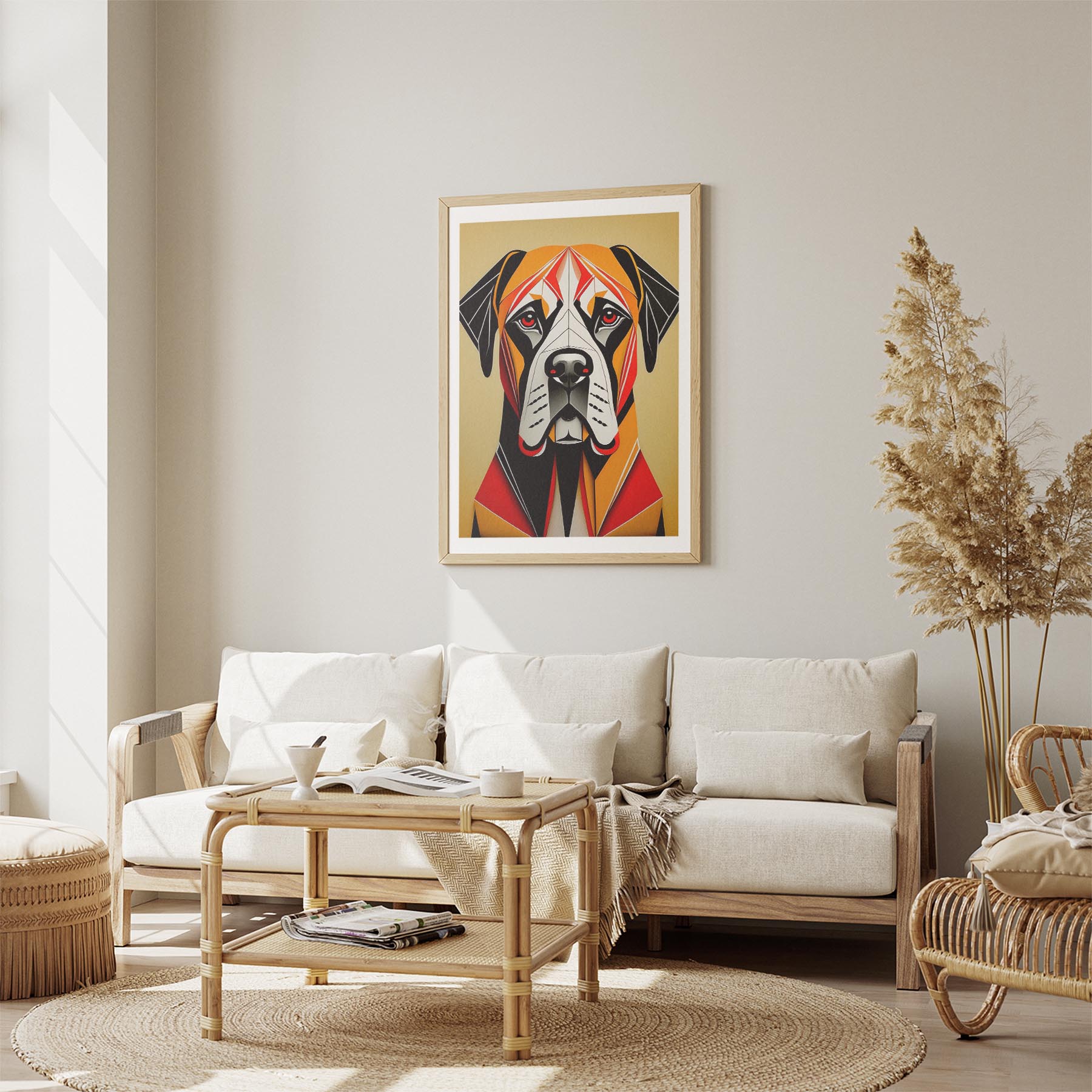Dogue de Bordeaux Geometric Orange Series image 2