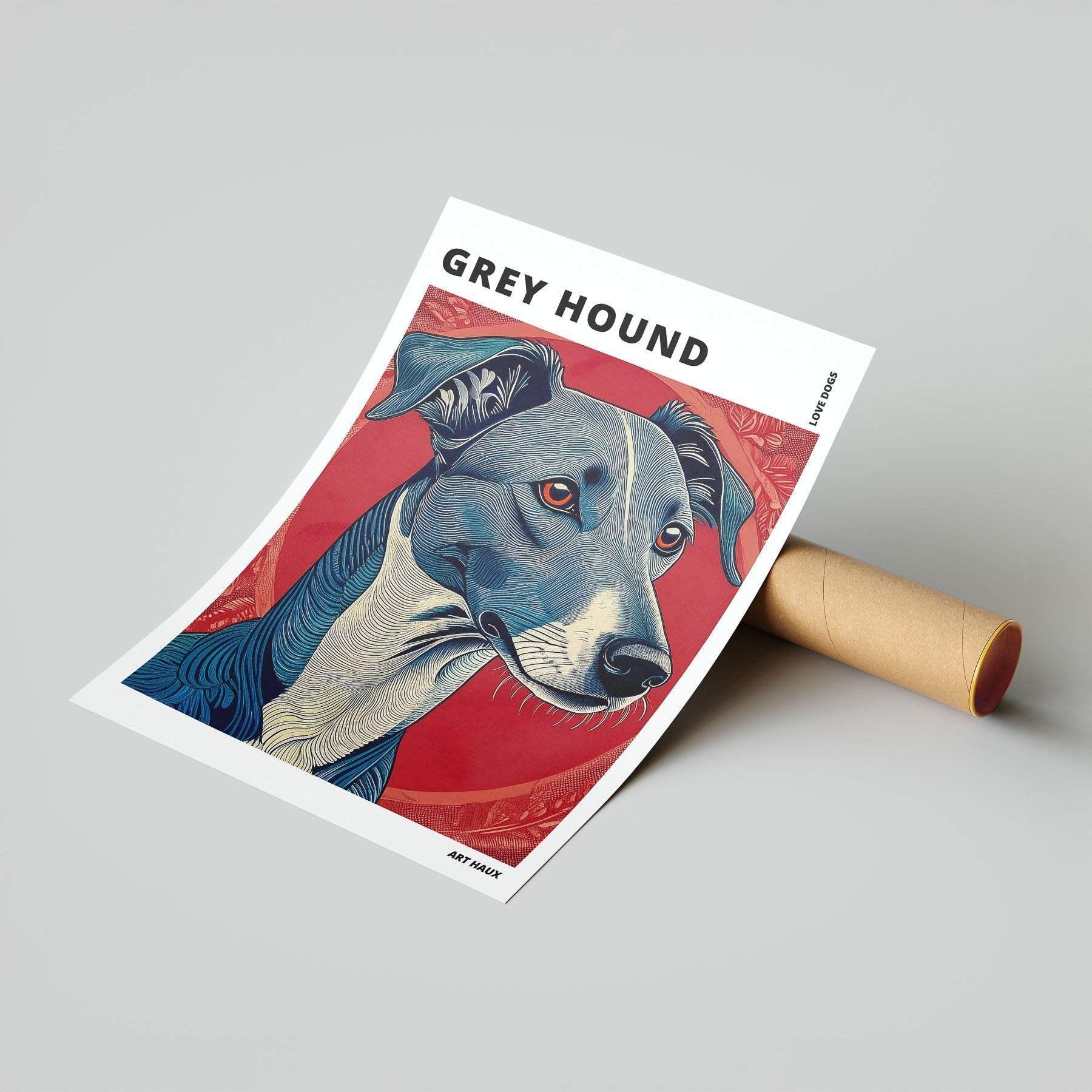 Greyhound Hokusai Japanese Inspired Dog Series with Text image 6