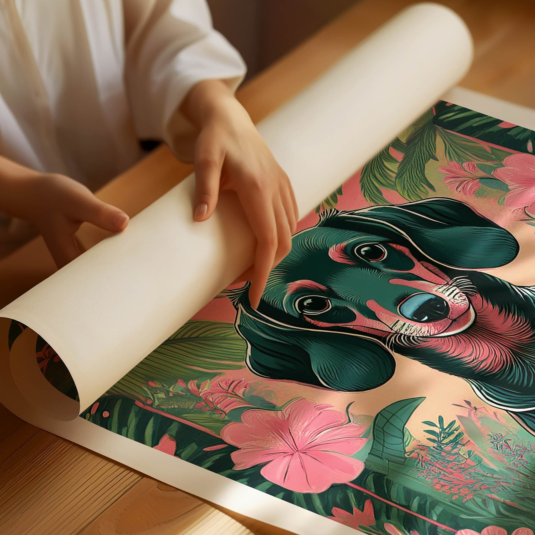 Miniature Dachshund Flowery Dog image 1