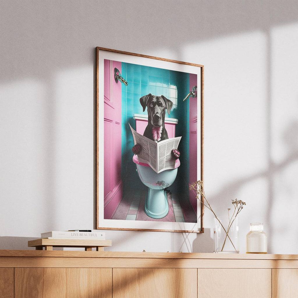 Rhoedesian Ridgeback Toilet Dogs PInk and Turquise image 5