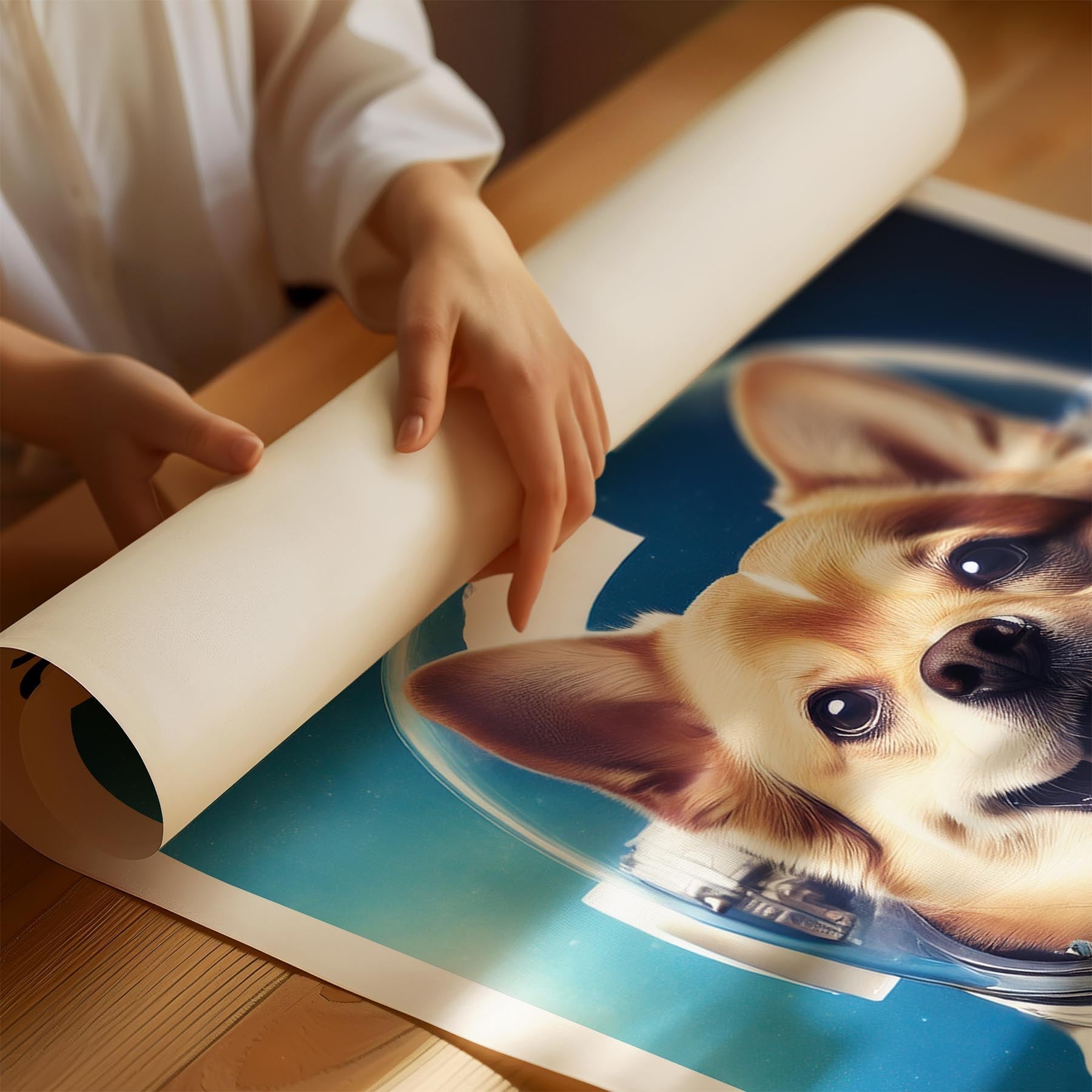 Japanese Chin Astronaut Dog Series with Text Astro Dog image 1