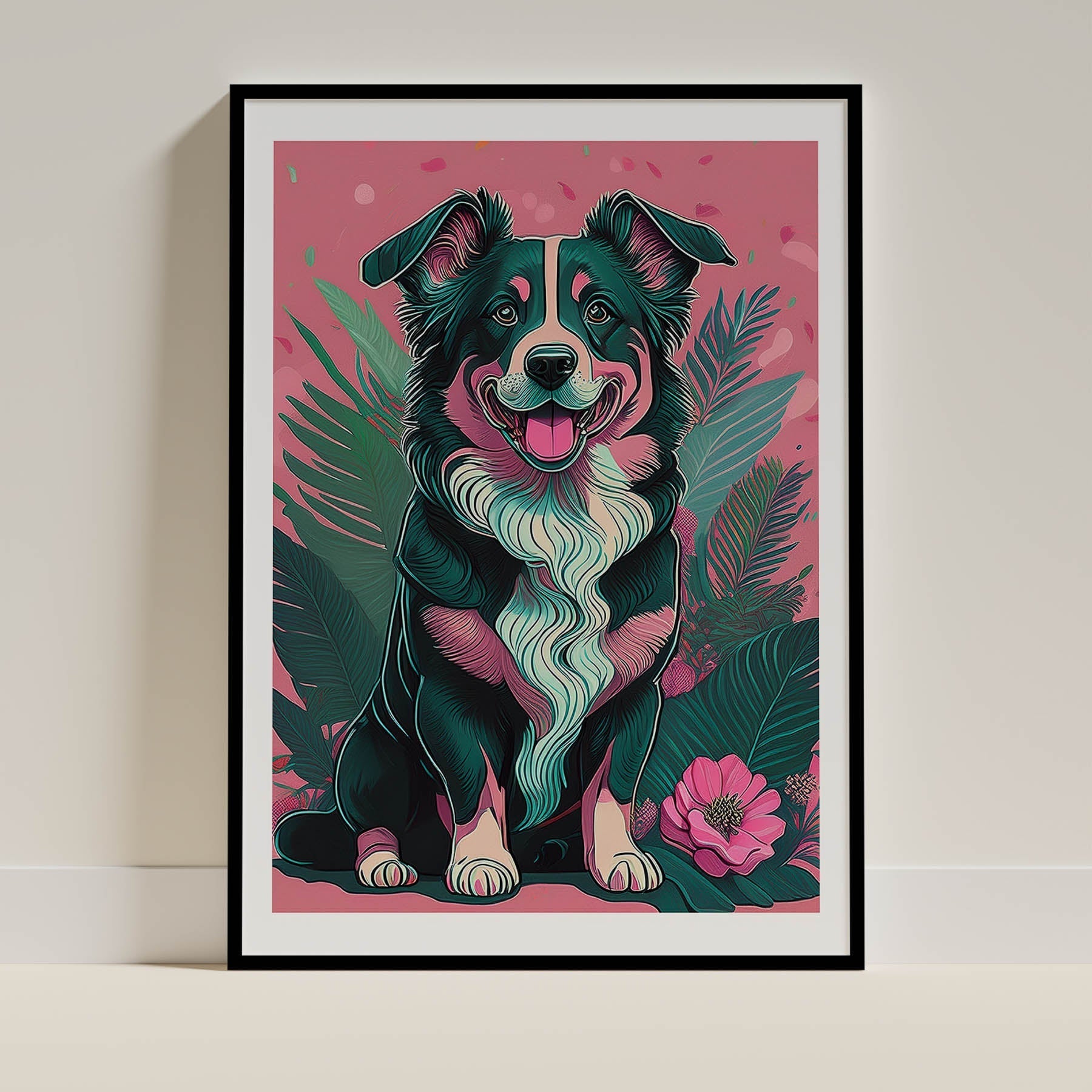 Australian Shepherd 2 Flowery Dog image 0