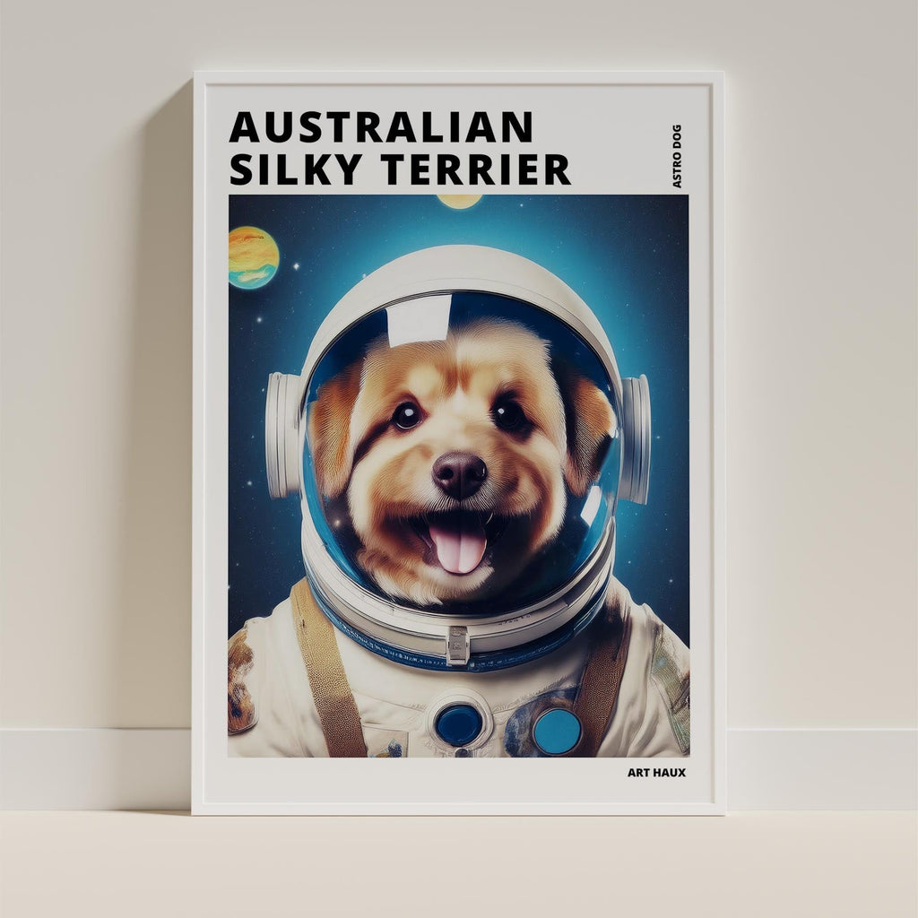 Australian Silky Terrier Astronaut Dog Series with Text Astro Dog image 9