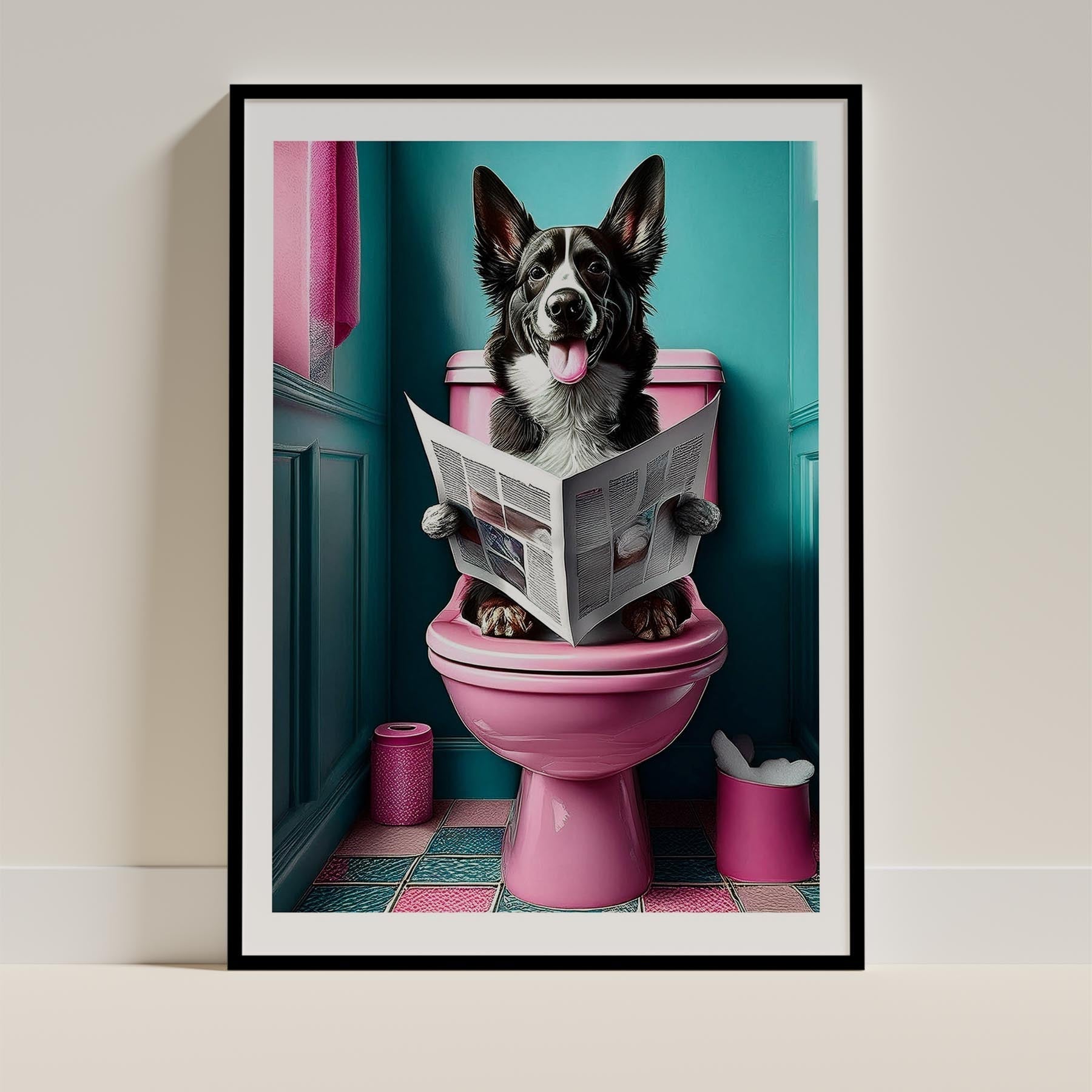 Maremma Toilet Dogs PInk and Turquise image 0