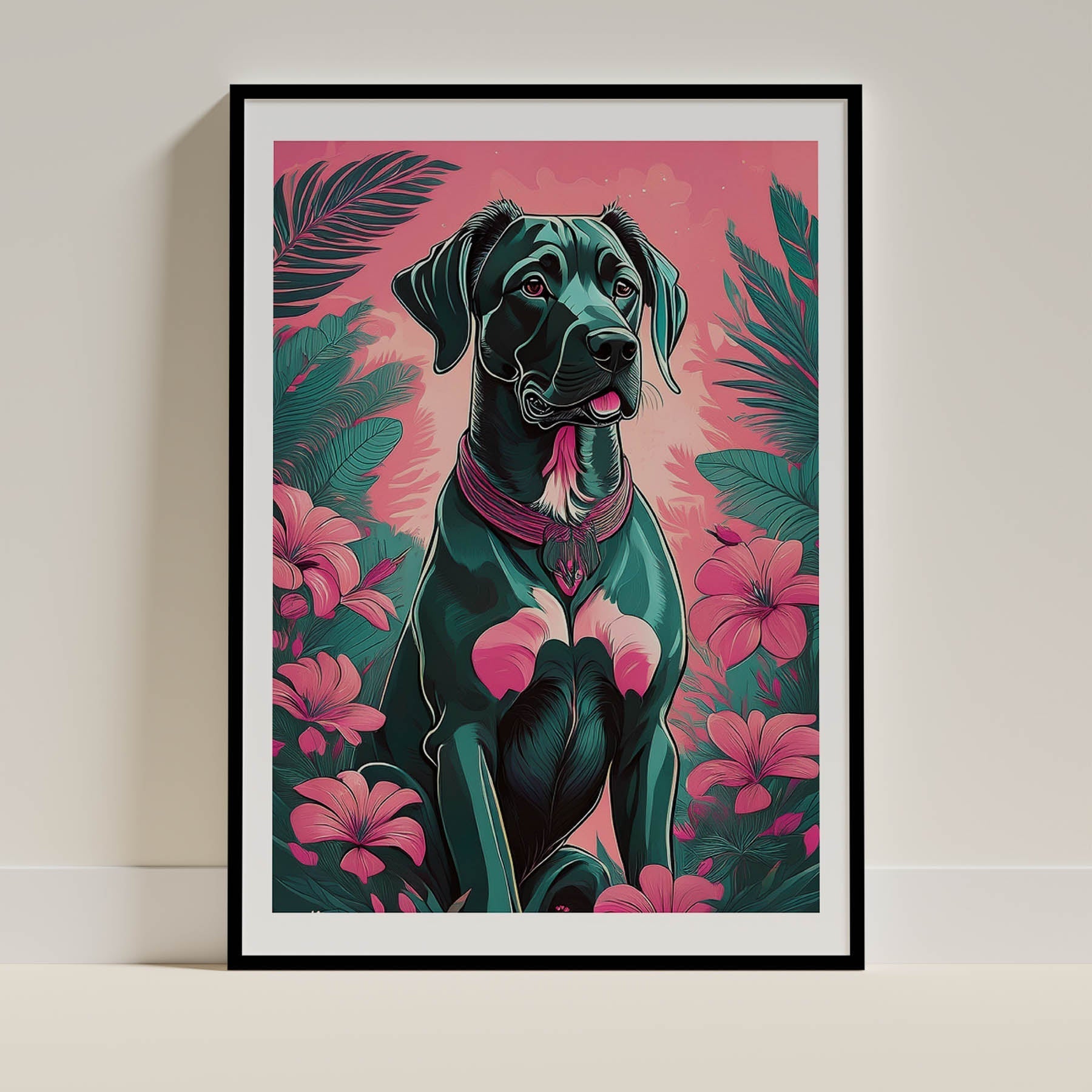 Great Dane Flowery Dog image 0