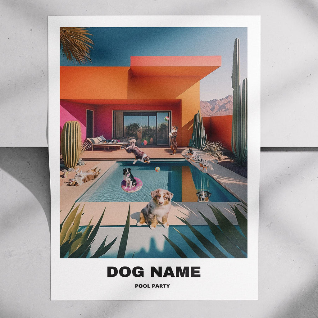 Australian Shepherd Custom Pool Party WITH TEXT image 7