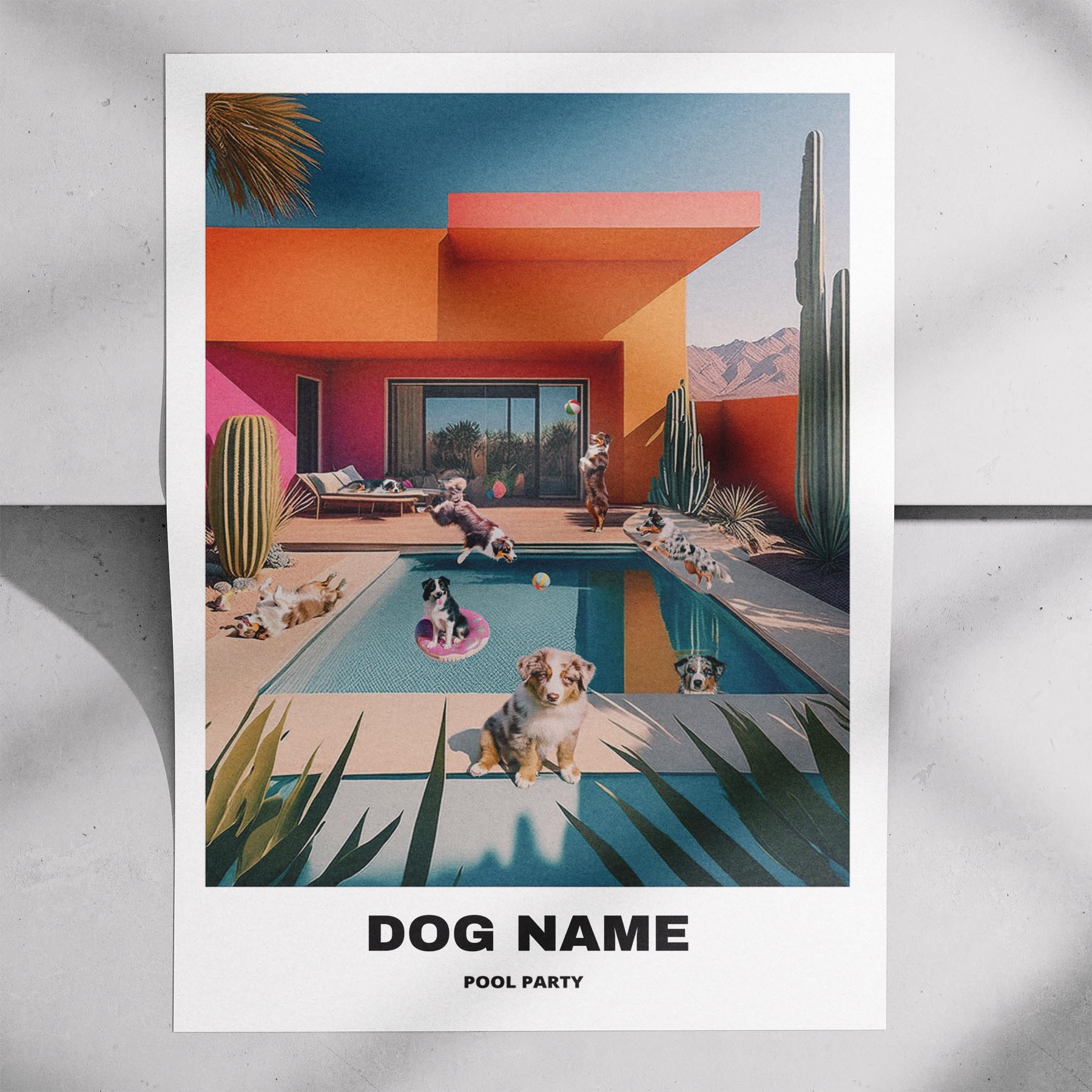 Australian Shepherd Custom Pool Party WITH TEXT image 7