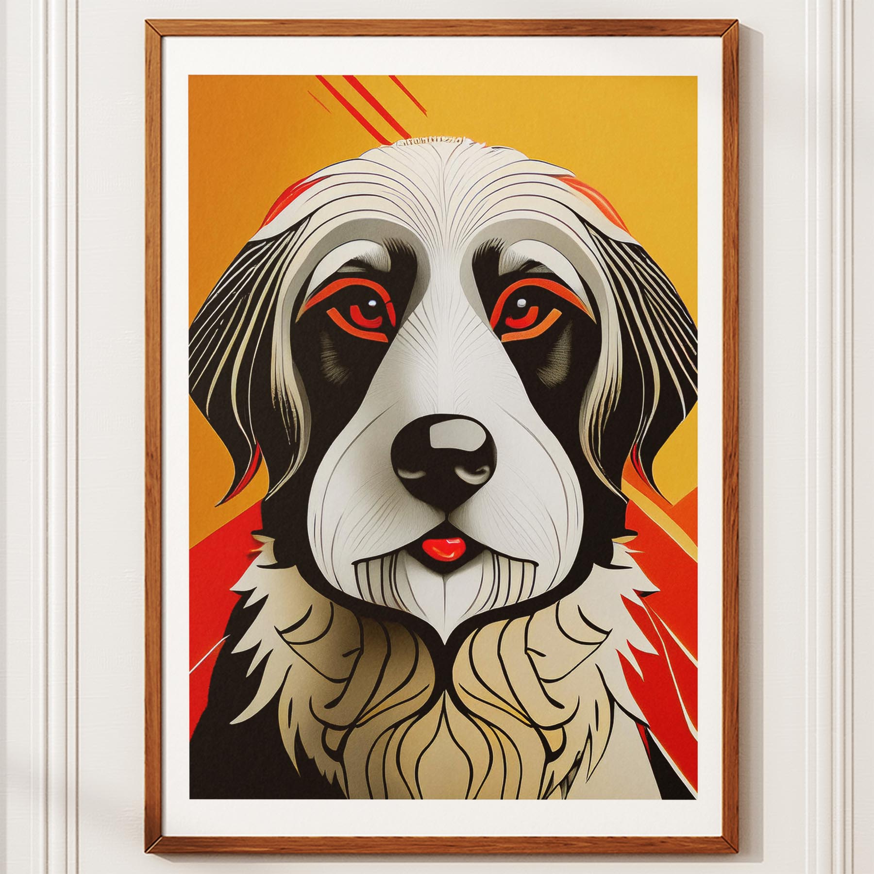 Old English Sheepdog Geometric Orange Series image 10