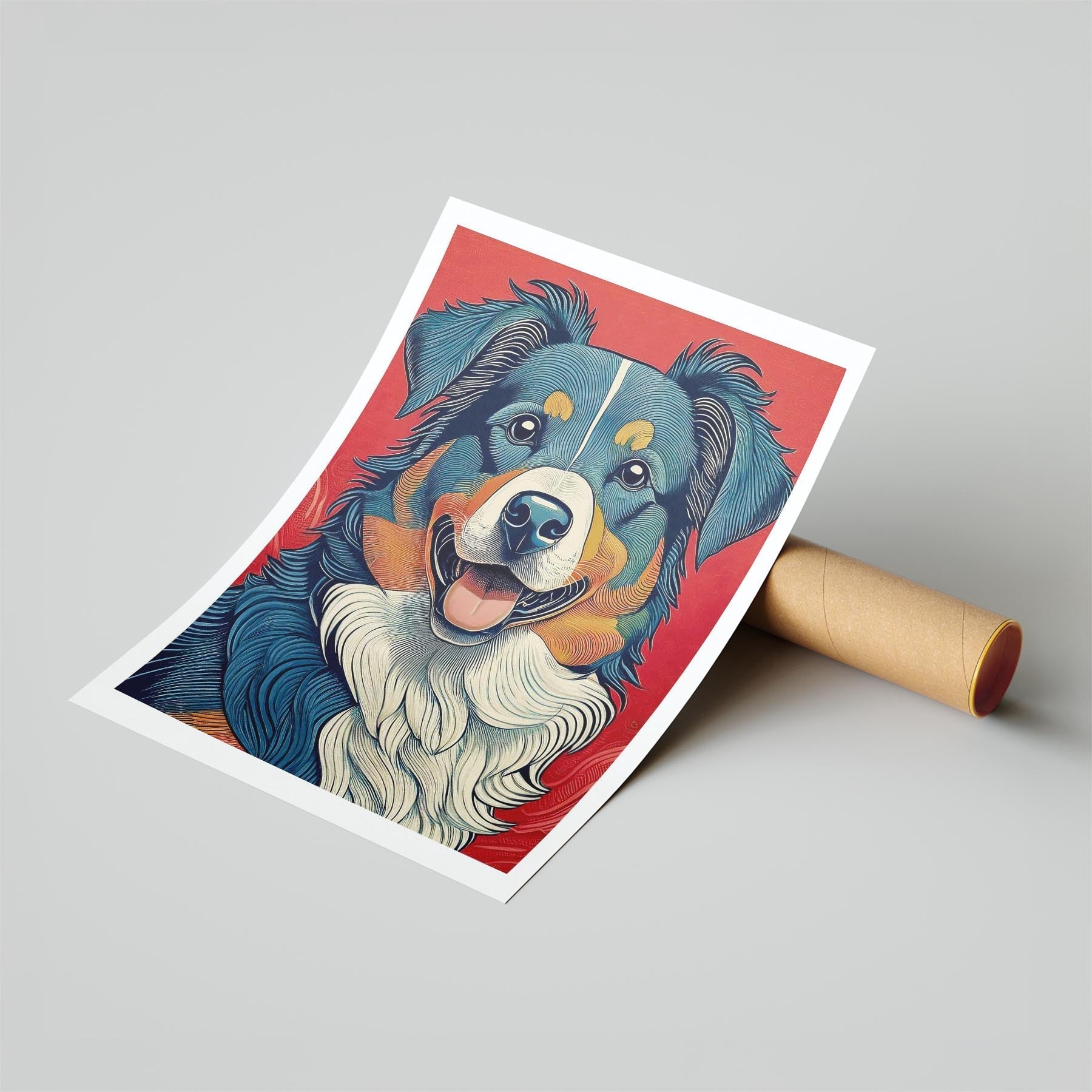 Australian Shepherd Hokusai Japanese Inspired Dog Series 1 image 6