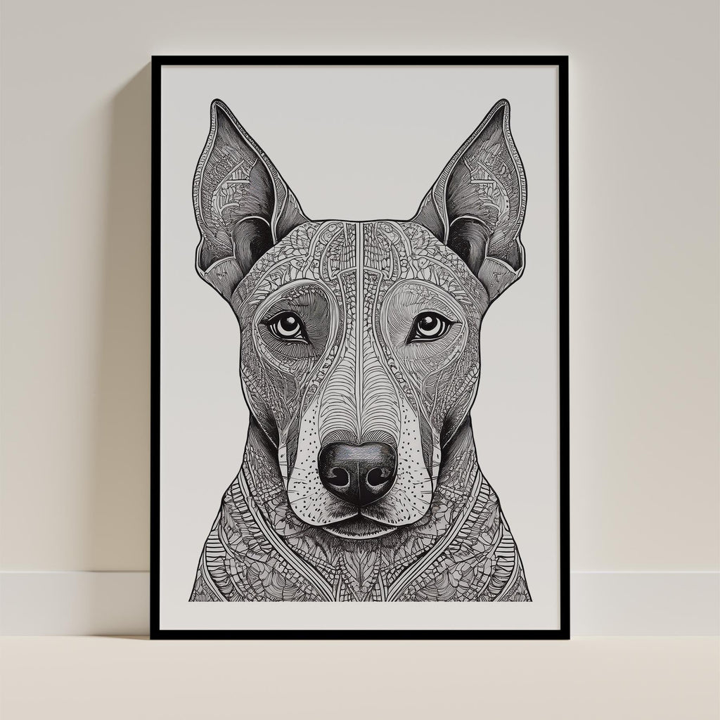 Bull Terrier Mandala Black and White Dog Series image 0