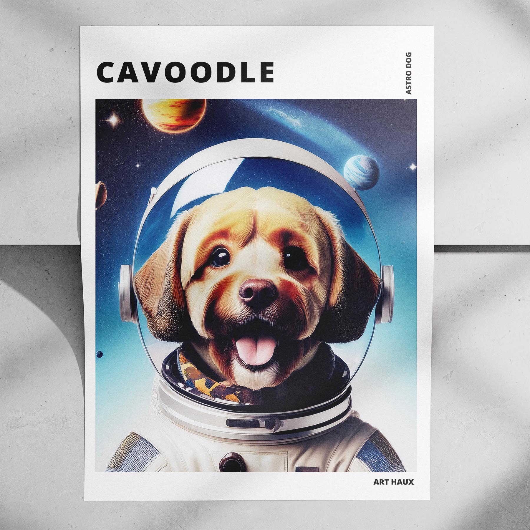 Cavoodle Astronaut Dog Series with Text Astro Dog image 7
