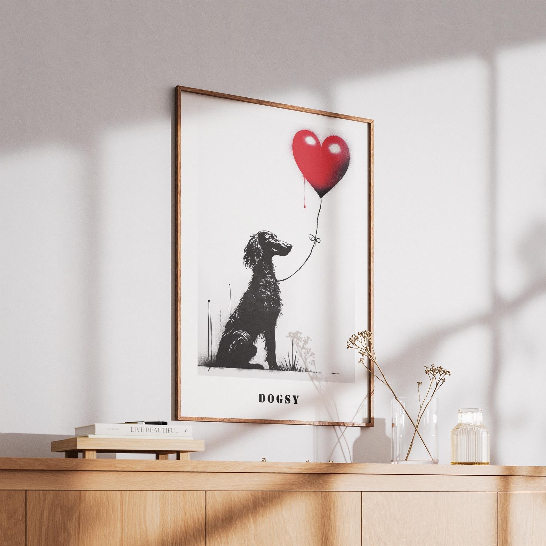 Borzoi DOGSY Series inspired by the Art of Banksy with text Dogsy image 5