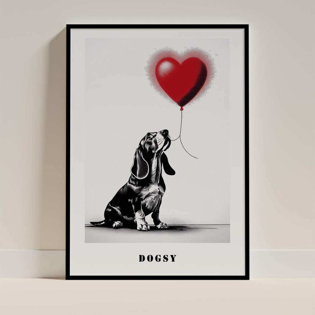 Basset Hound DOGSY Series inspired by the Art of Banksy with text Dogsy image 11