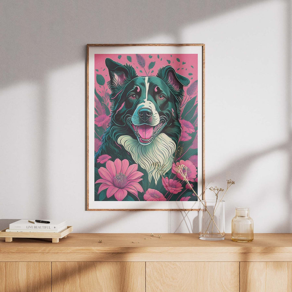 Border Collie 3 Flowery Dog image 8