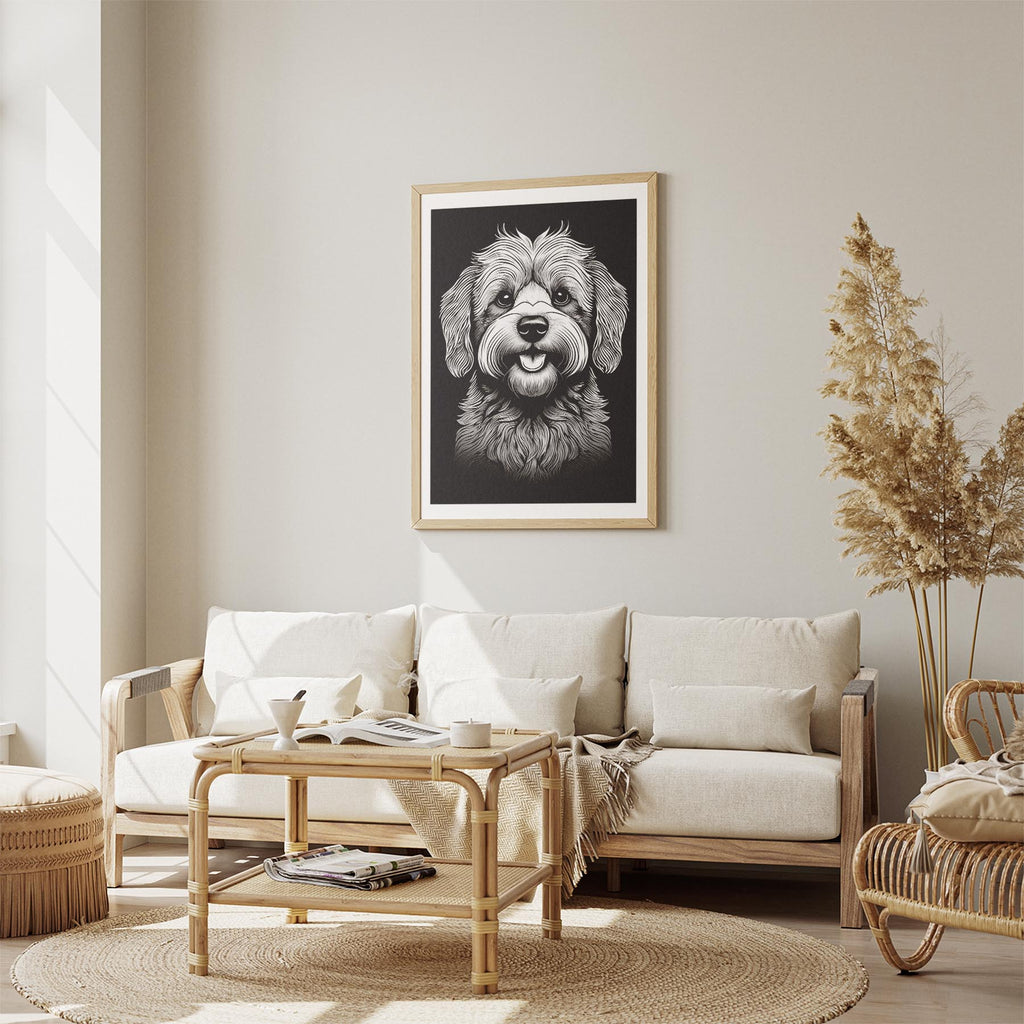 Bichon Frise Line Dog Series in Black and White image 2