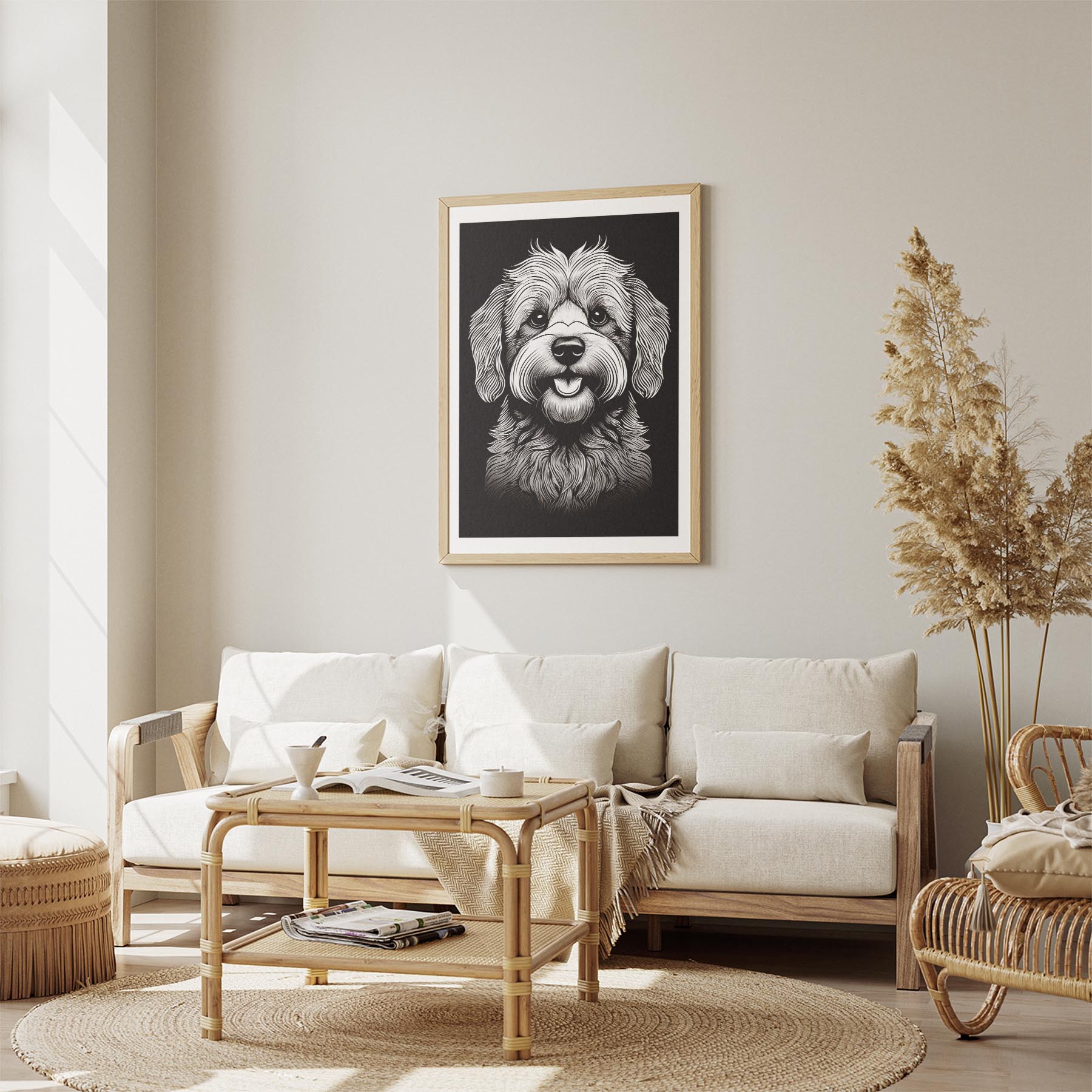 Bichon Frise Line Dog Series in Black and White image 2