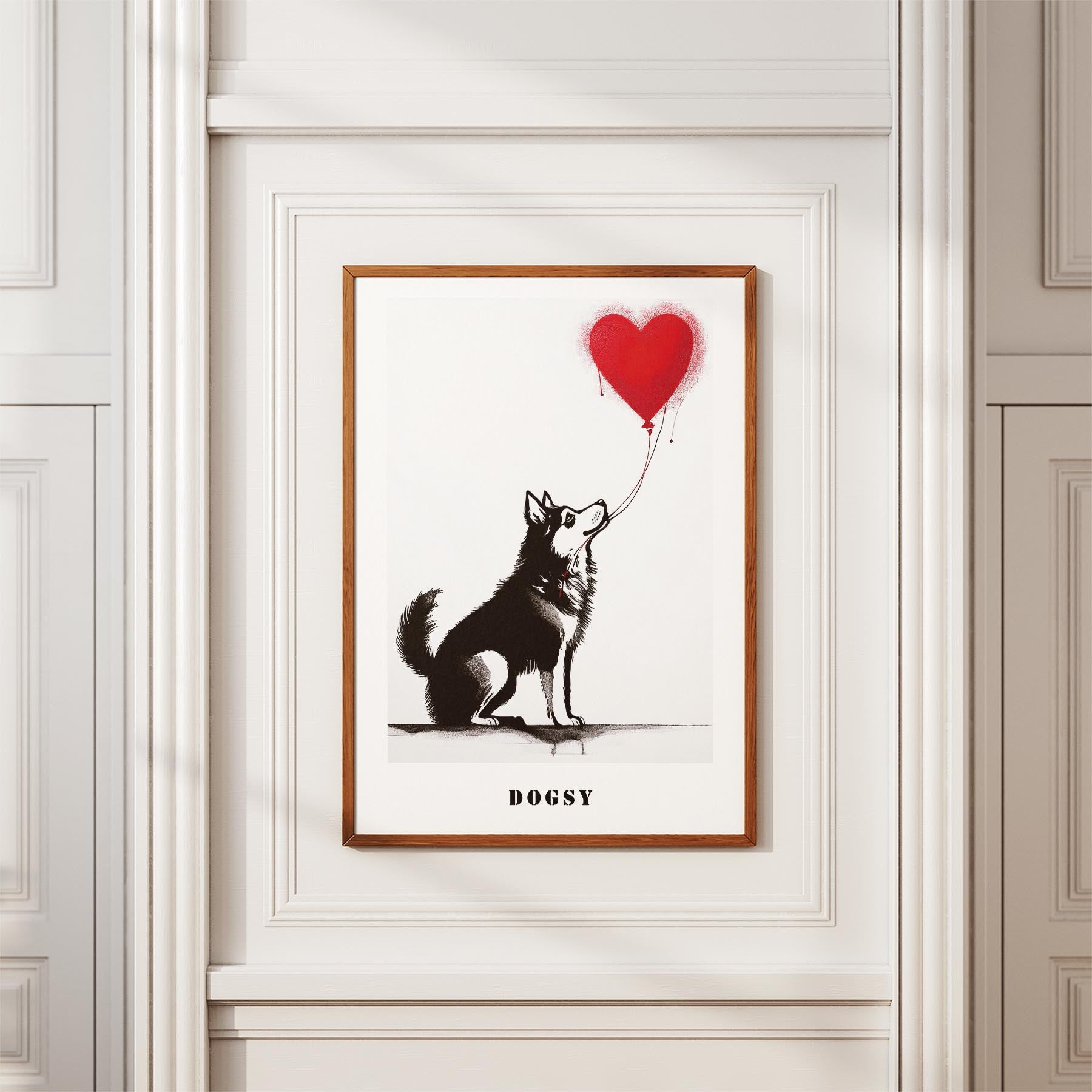 Alaskan Malamute DOGSY Series inspired by the Art of Banksy with text Dogsy image 3