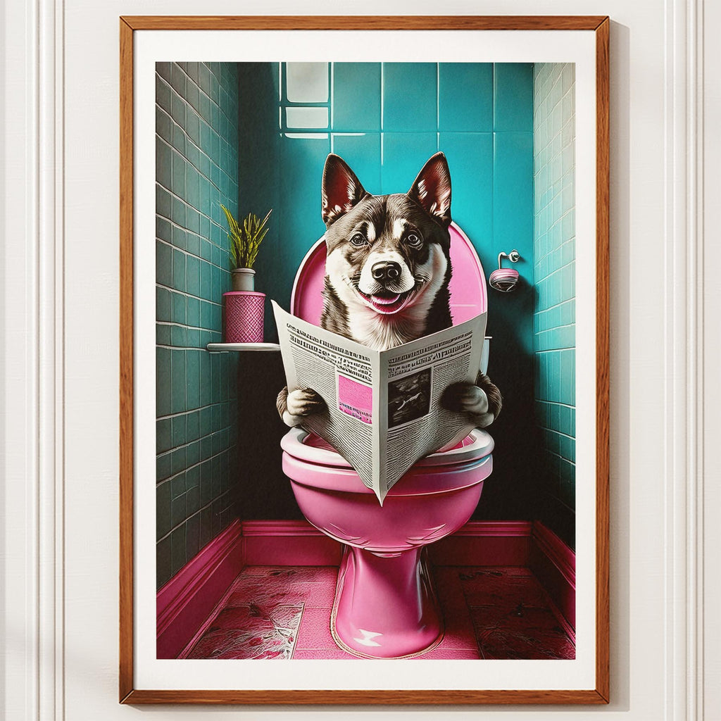Shiba Toilet Dogs PInk and Turquise image 10