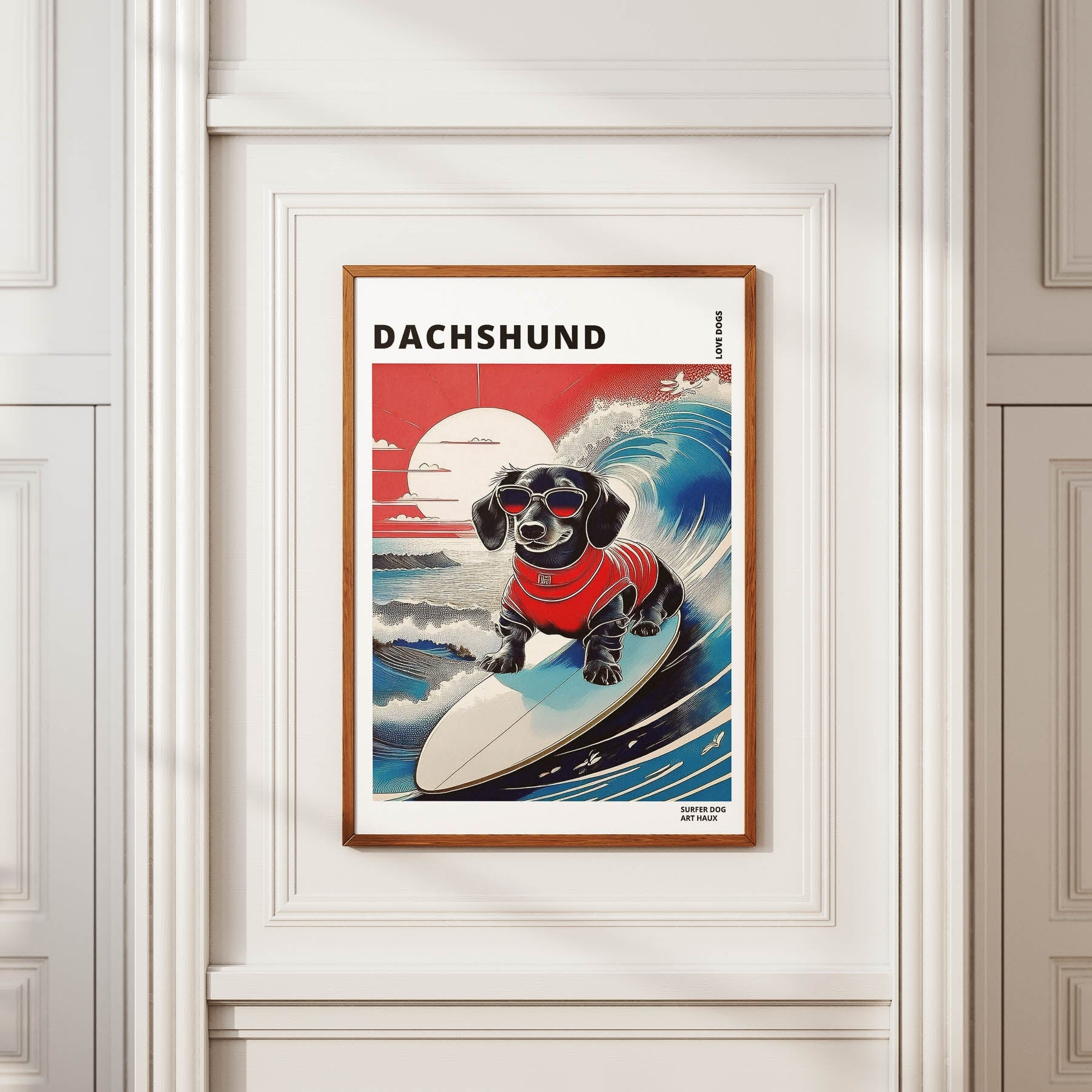 Dachshund Hokosai Surfer Dogs 1 image 2