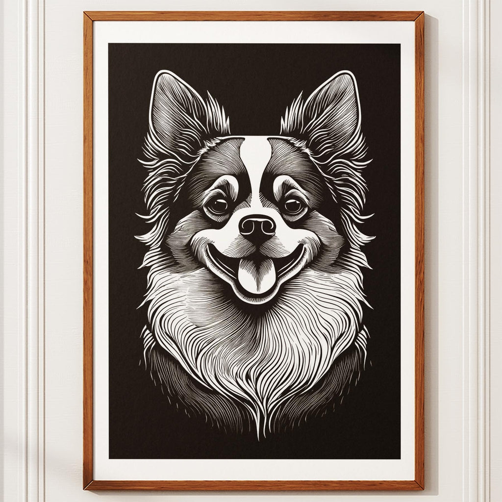 Japanese Chin Line Dog Series in Black and White image 10