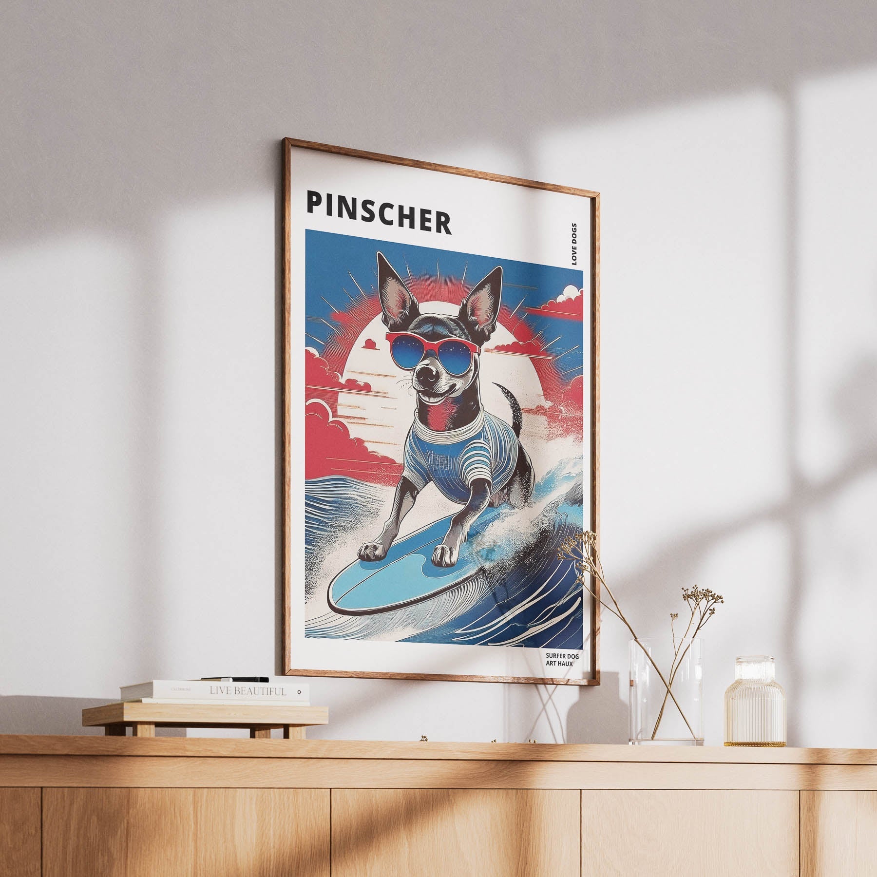 Pinscher Hokosai Surfer Dogs 1 image 6