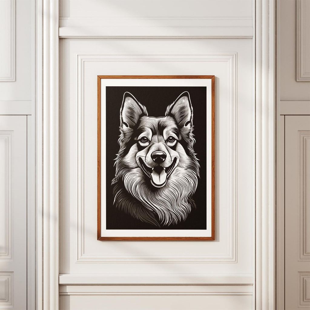 German Spitz Line Dog Series in Black and White image 3