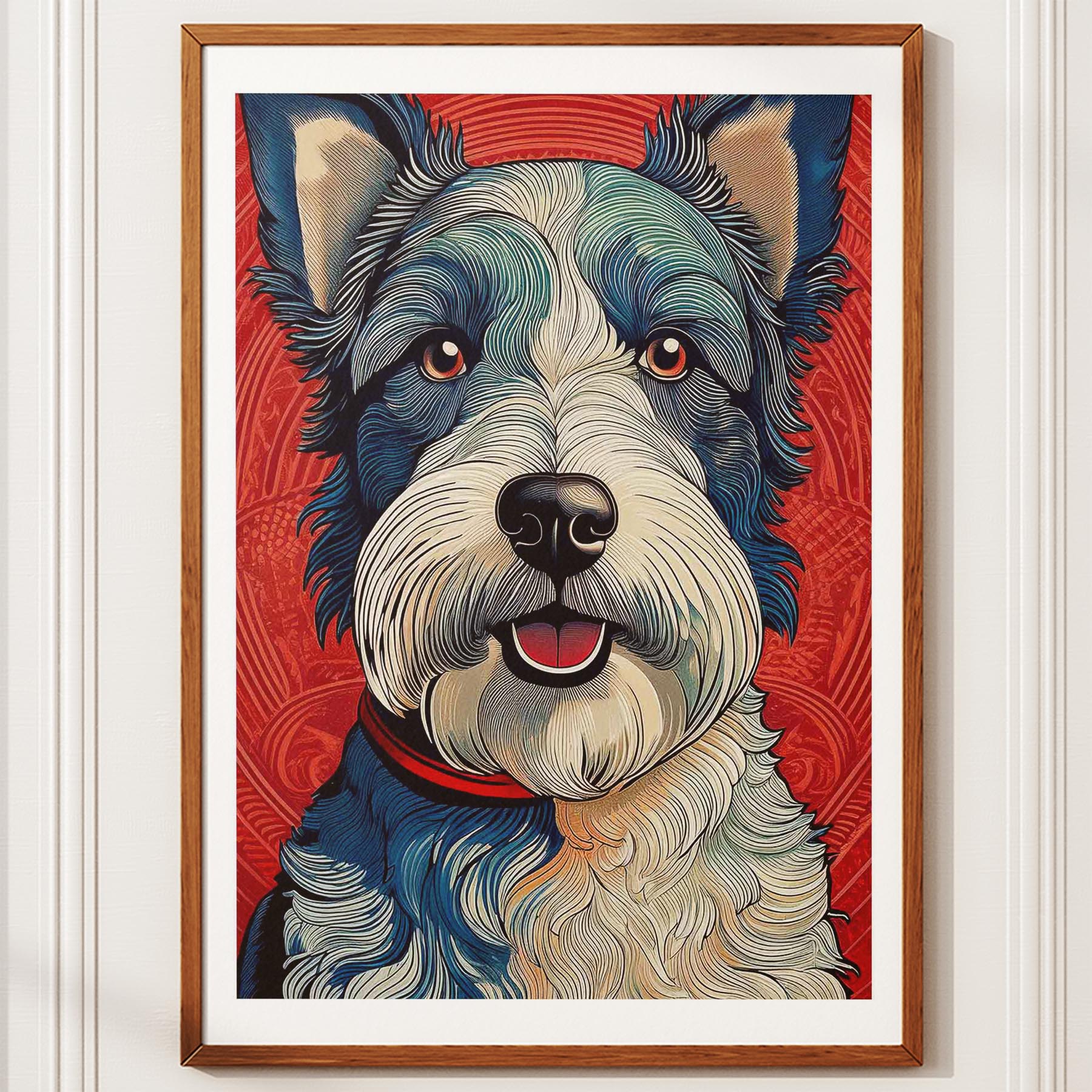 Fox Terrier Hokusai Japanese Inspired Dog Series image 10